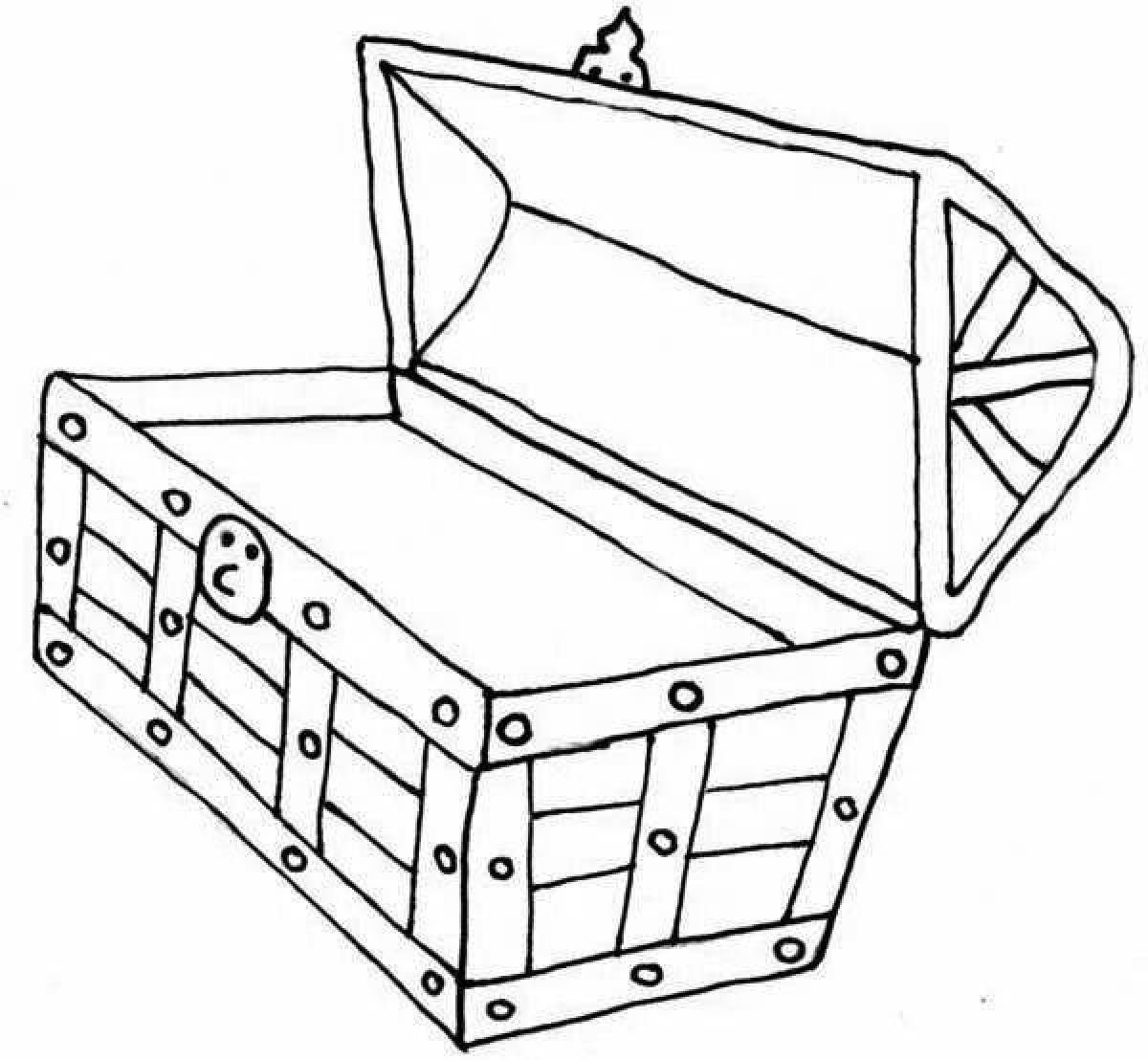 Sparkling chest coloring page