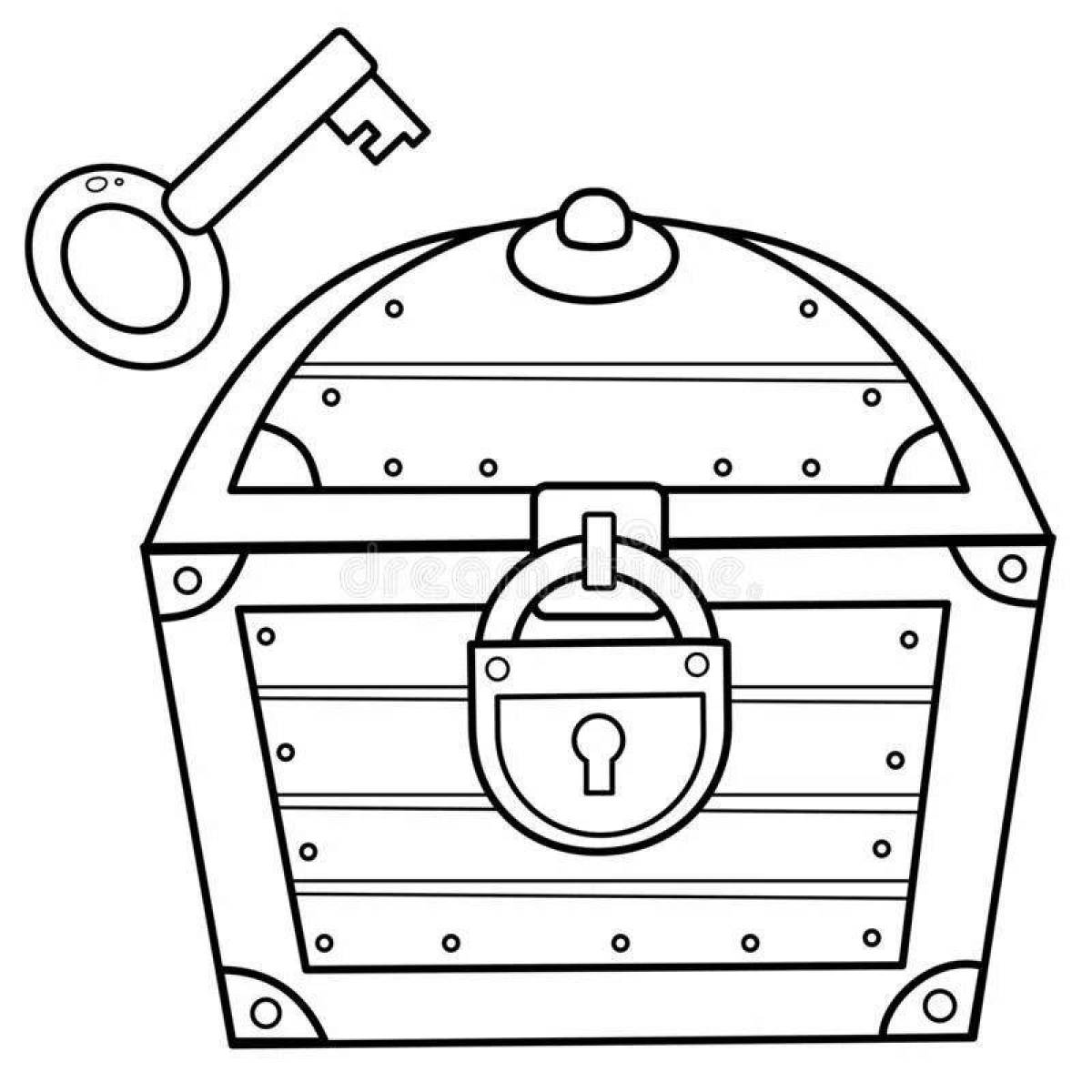 Shiny chest coloring page