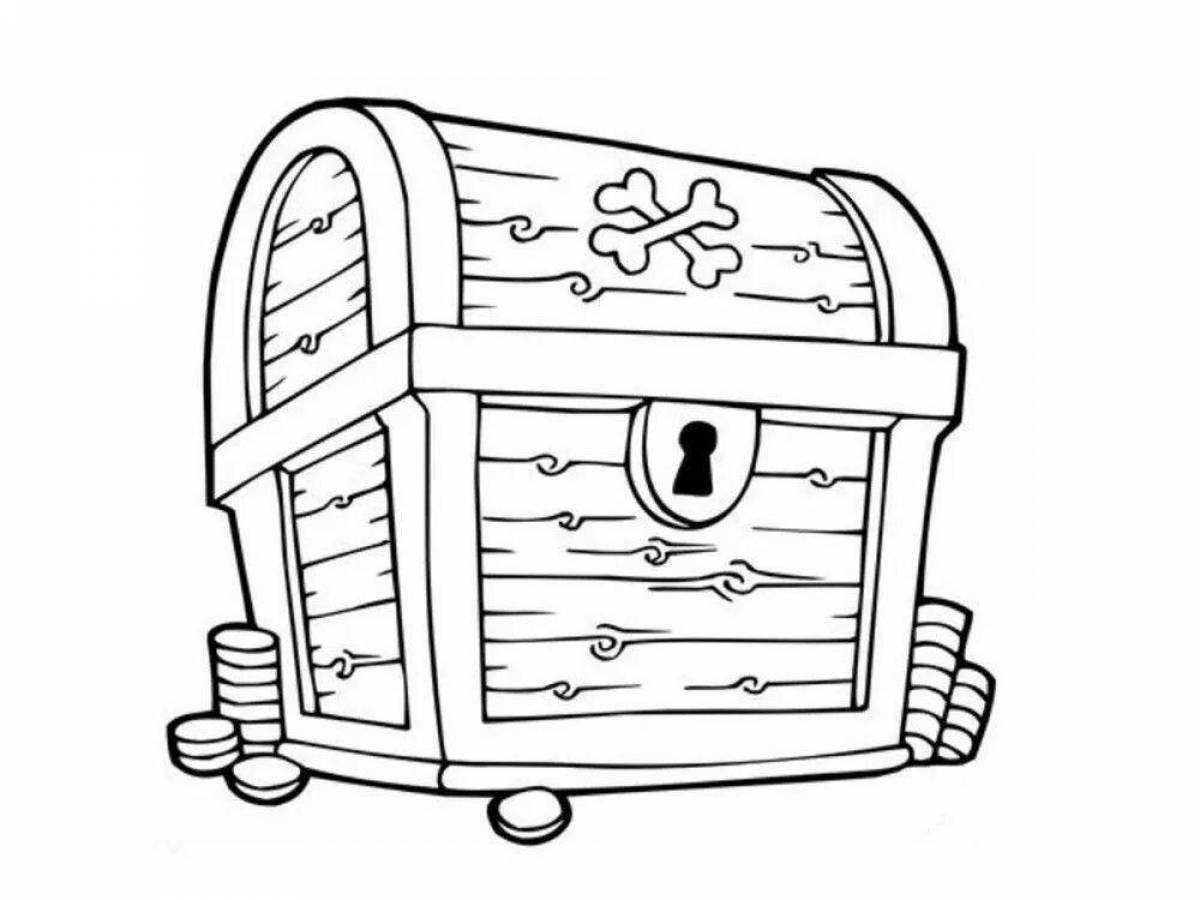 Intricate chest coloring page