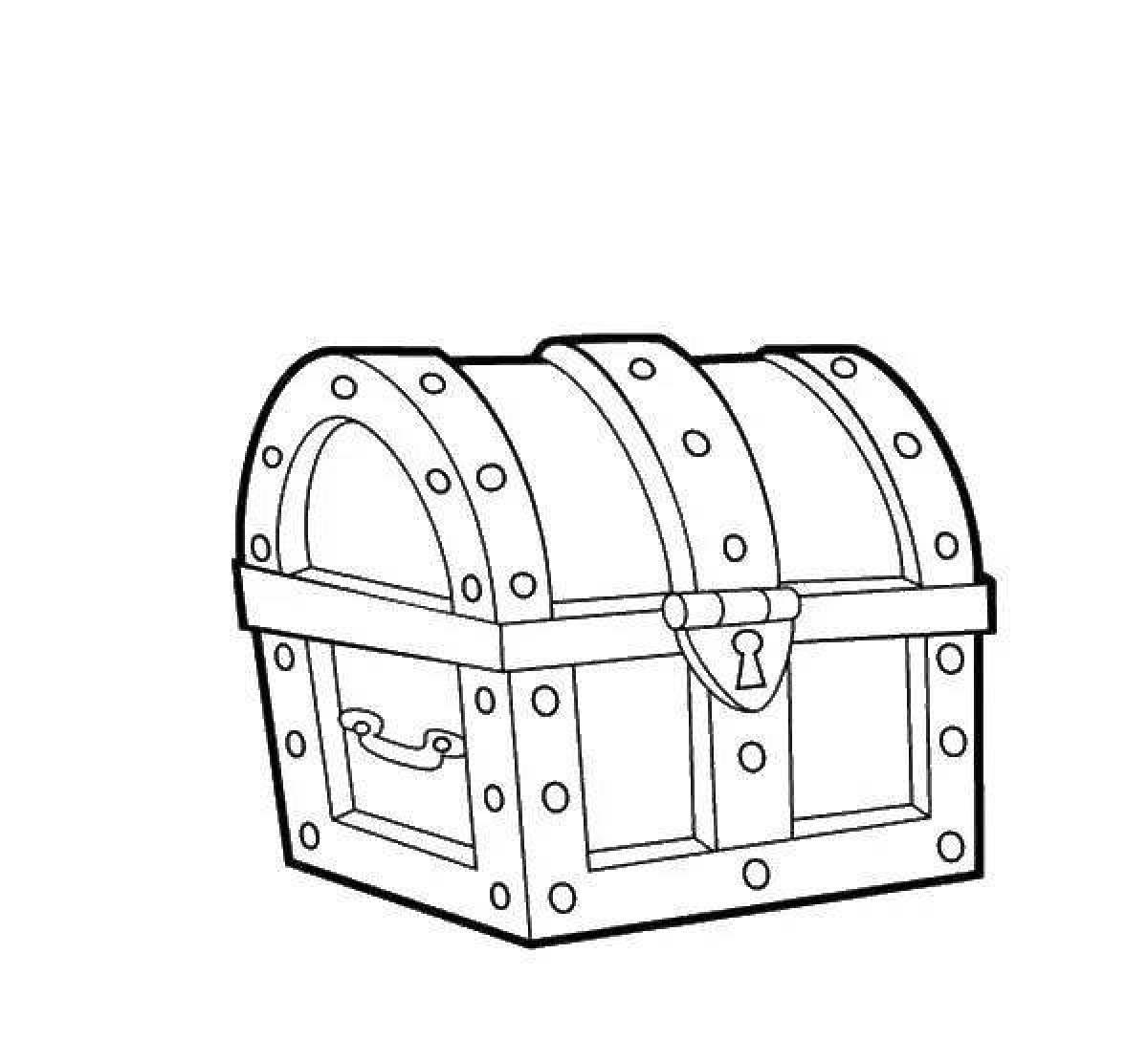 Decorated chest coloring page