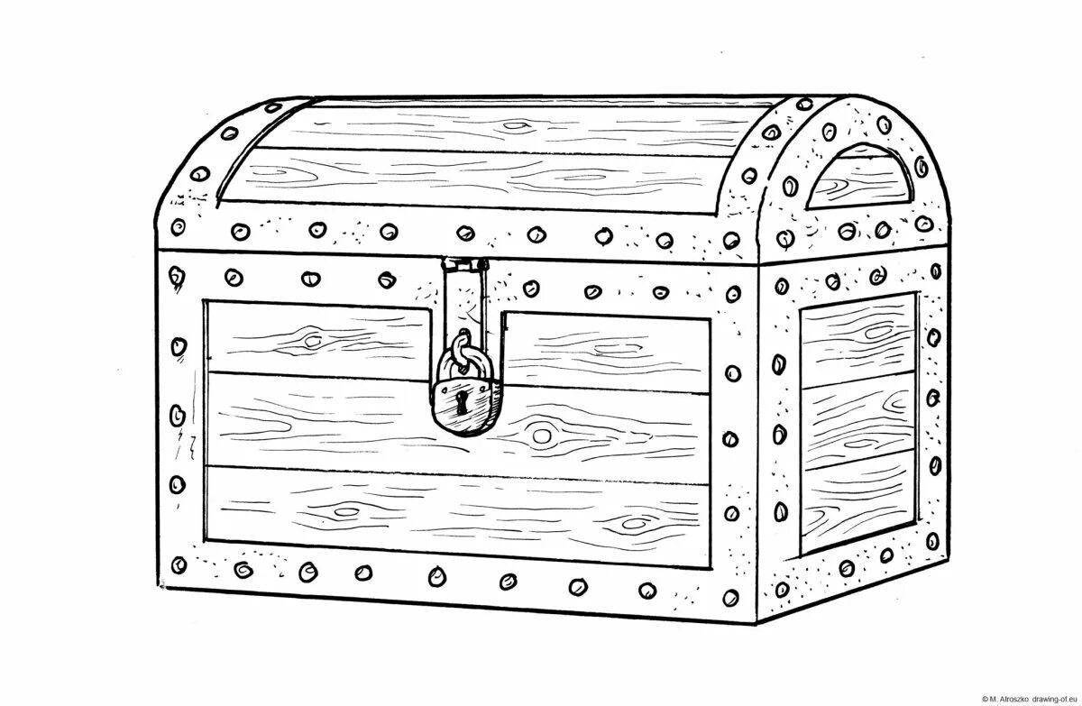 Dazzling chest coloring page