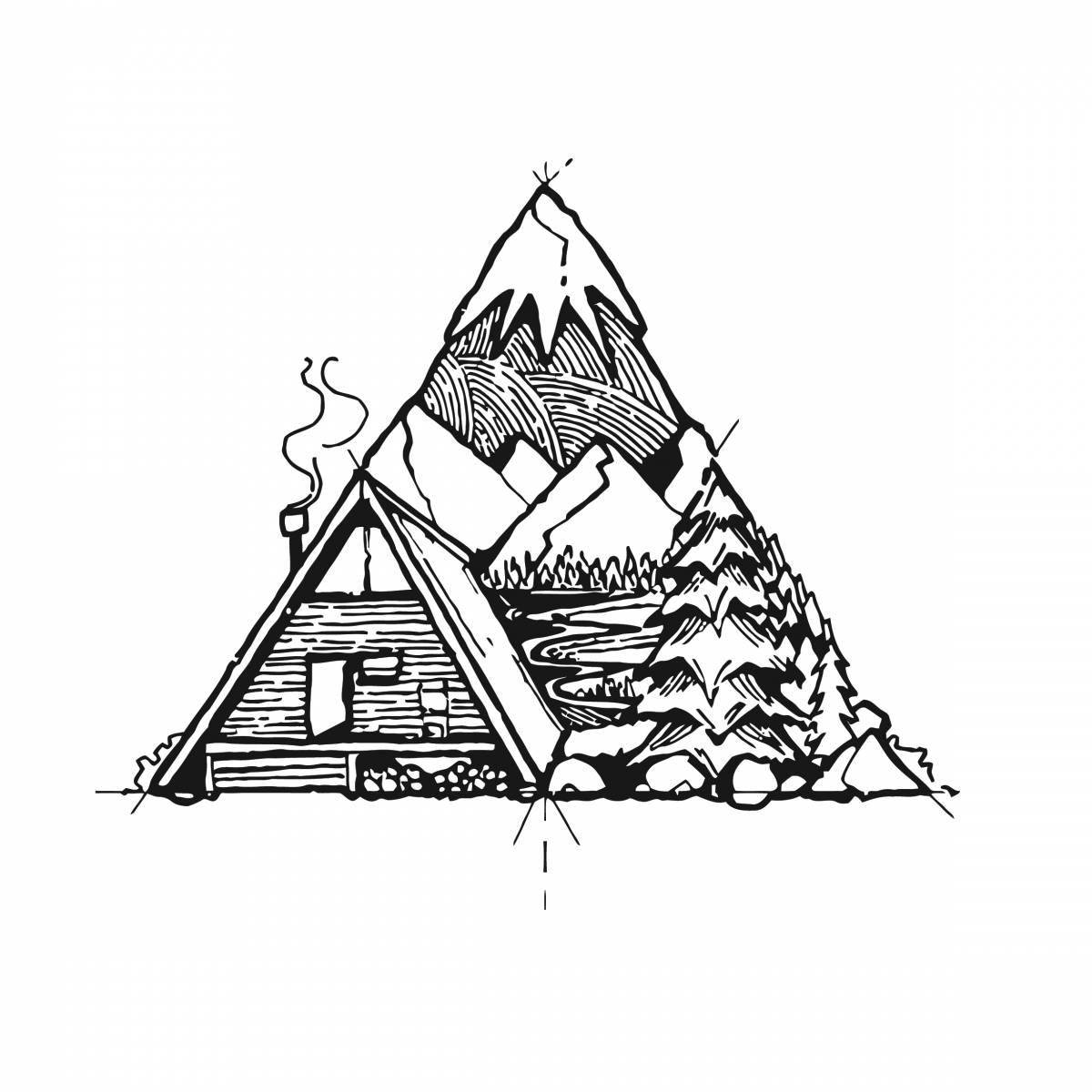 Exotic hut coloring page