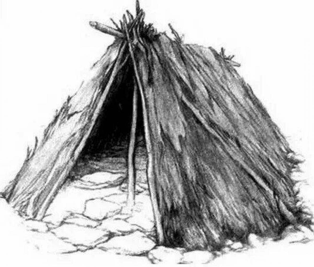 Luminous hut coloring page