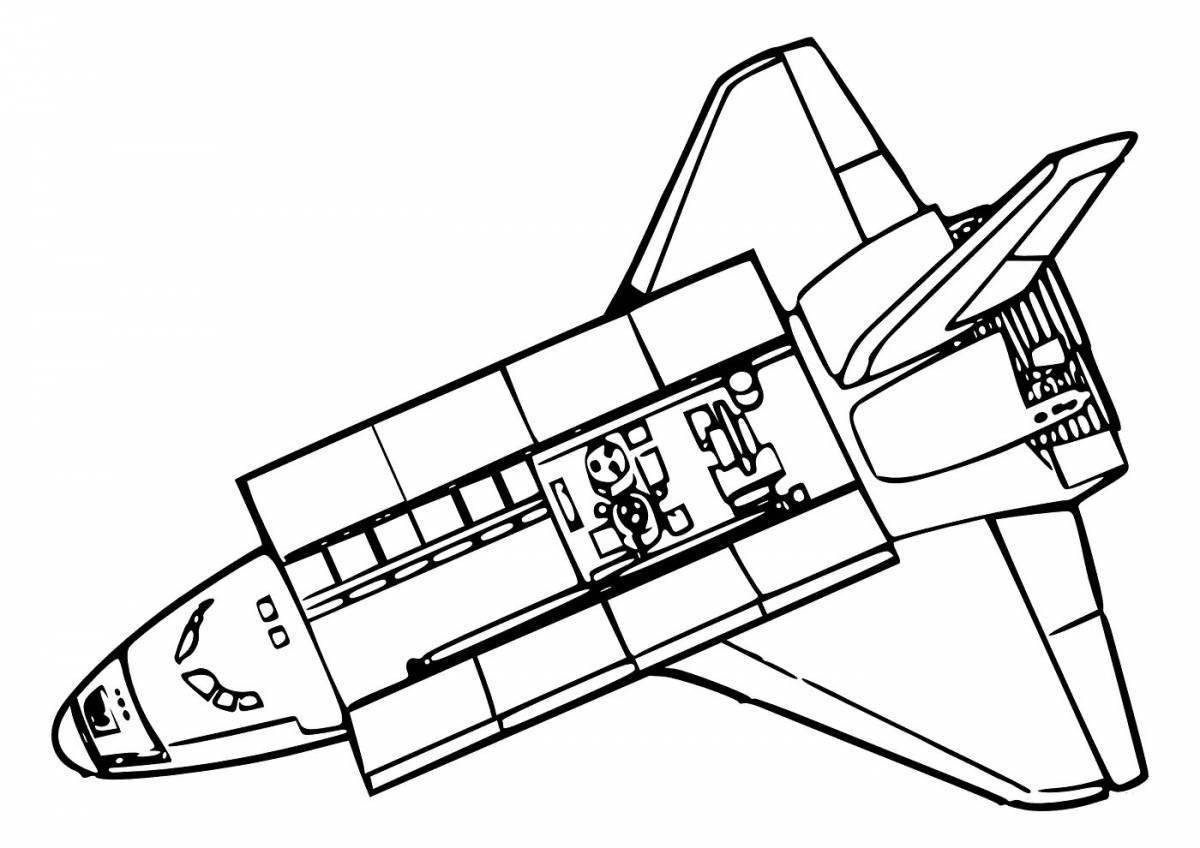 Majestic spaceship coloring page