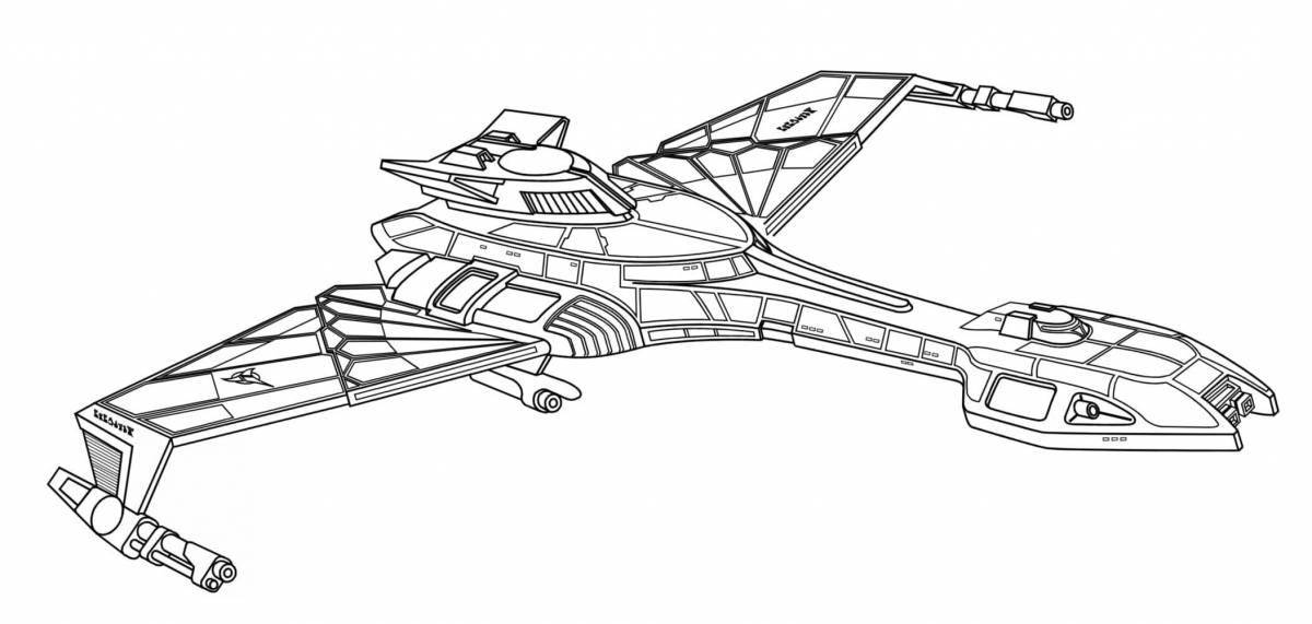 Awesome spaceship coloring page