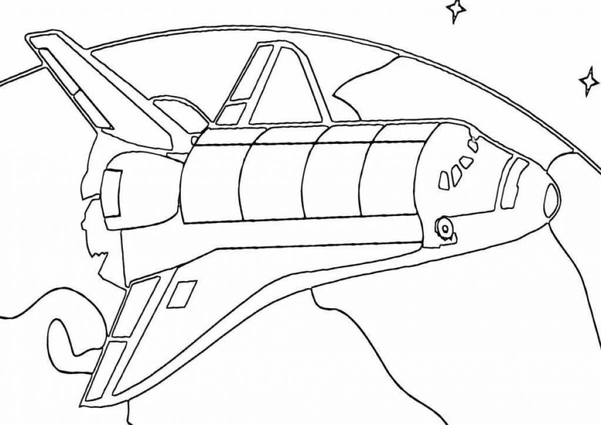 Spaceship shiny coloring page