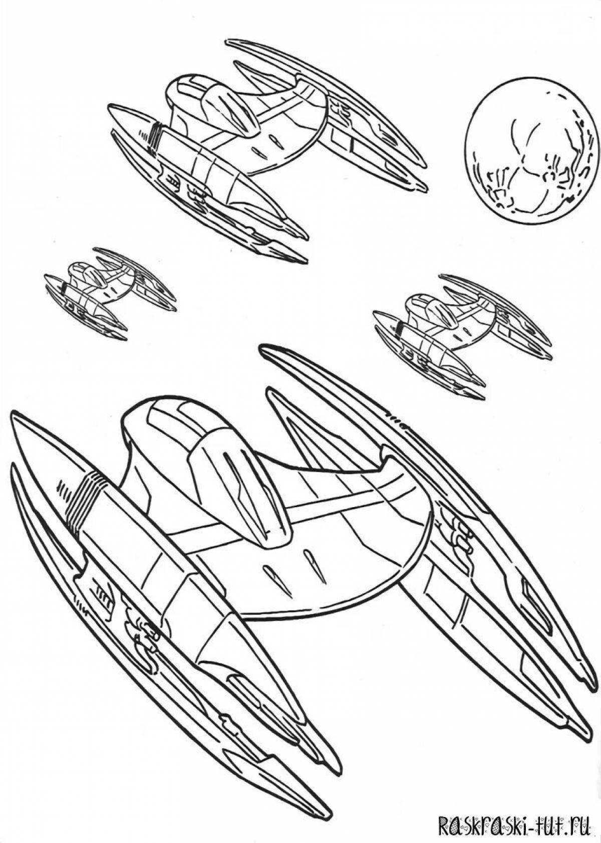 Flawless spaceship coloring page