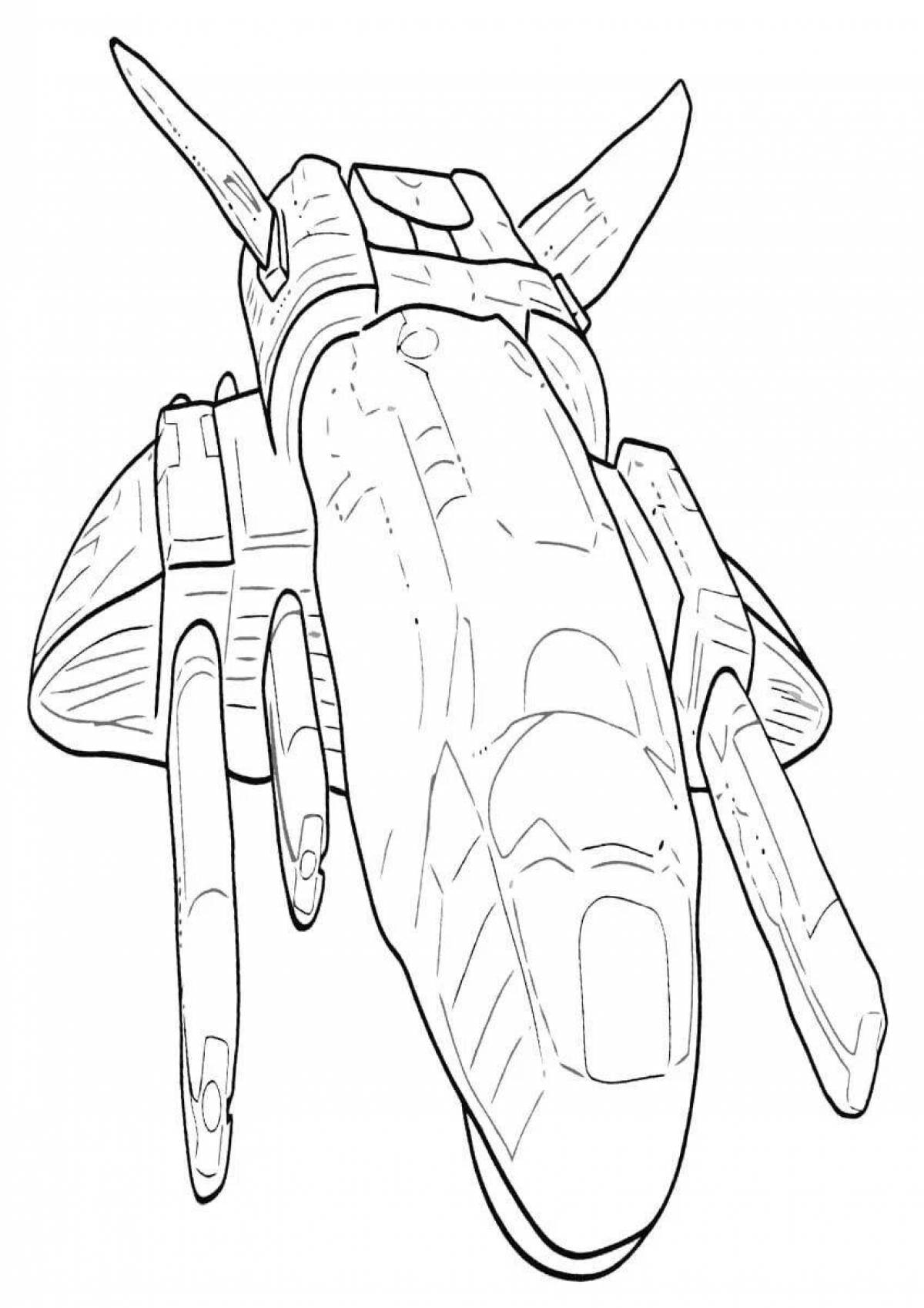 Exciting spaceship coloring page