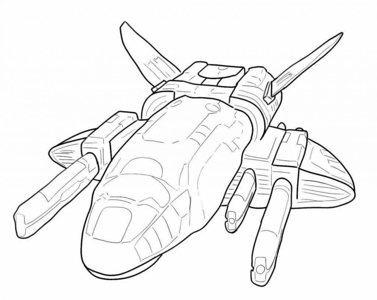 Креативная страница раскраски космического корабля