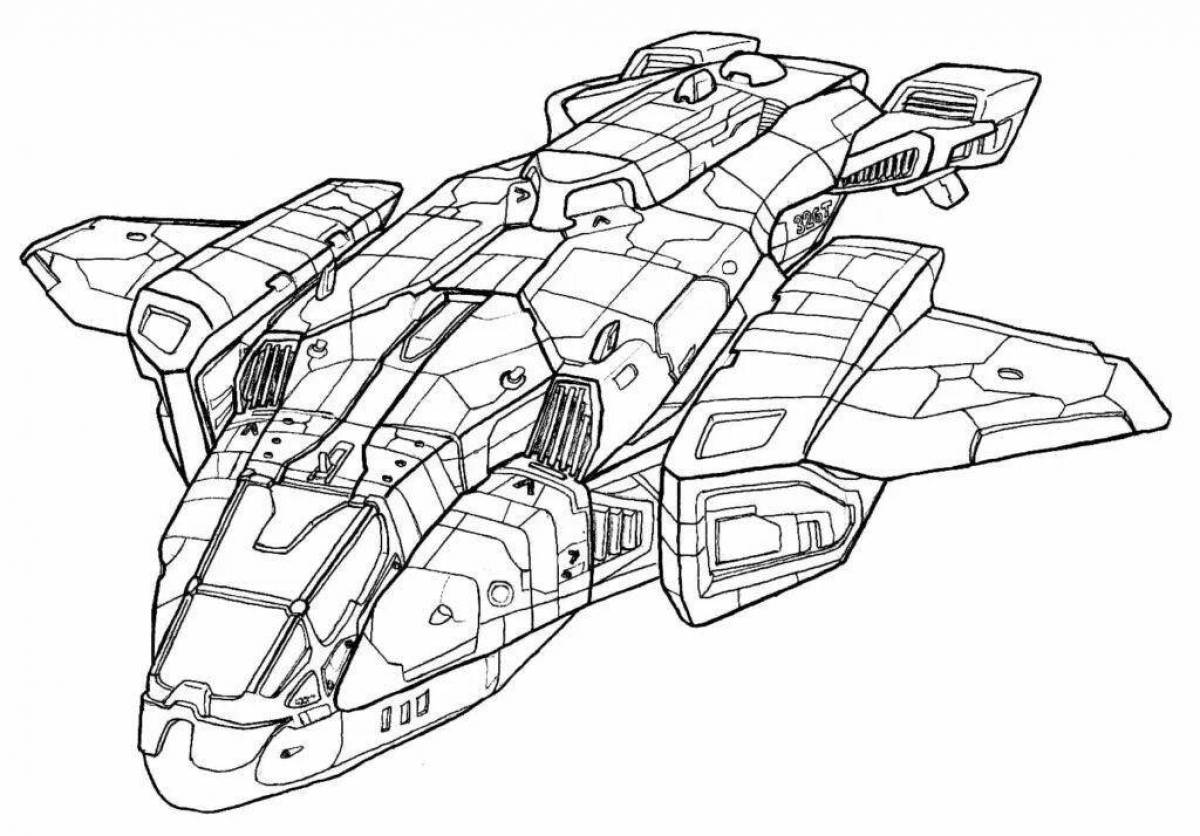 Bold spaceship coloring page