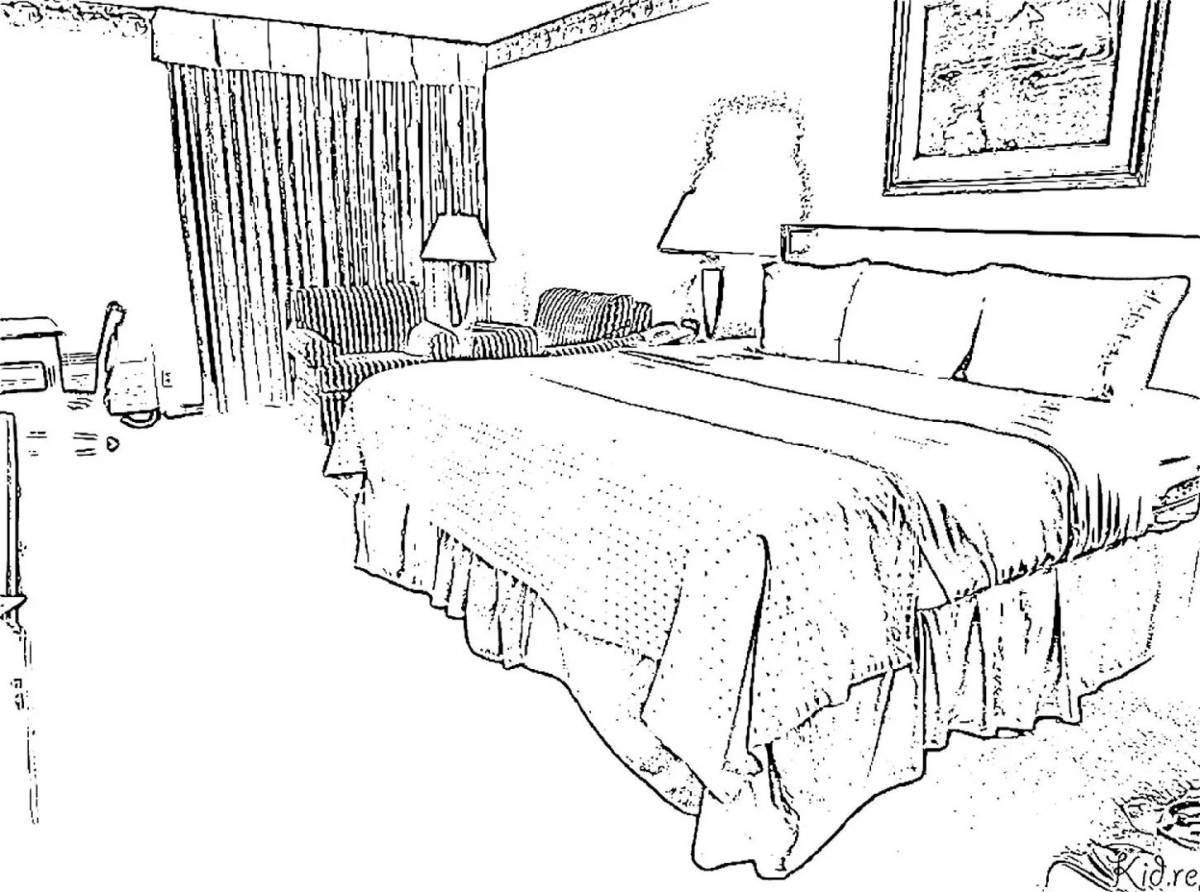 Colorful hotel coloring page