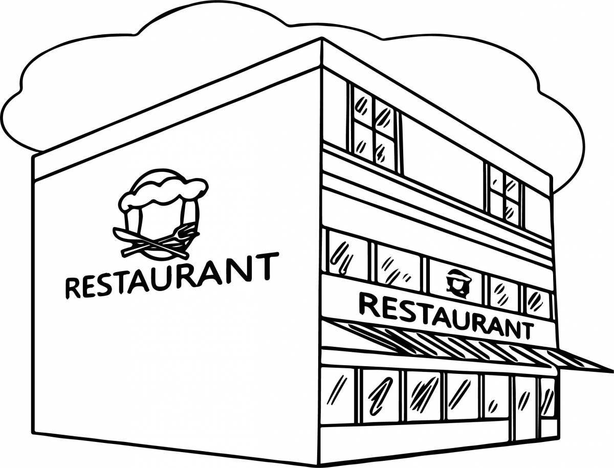 Bright hotel coloring page