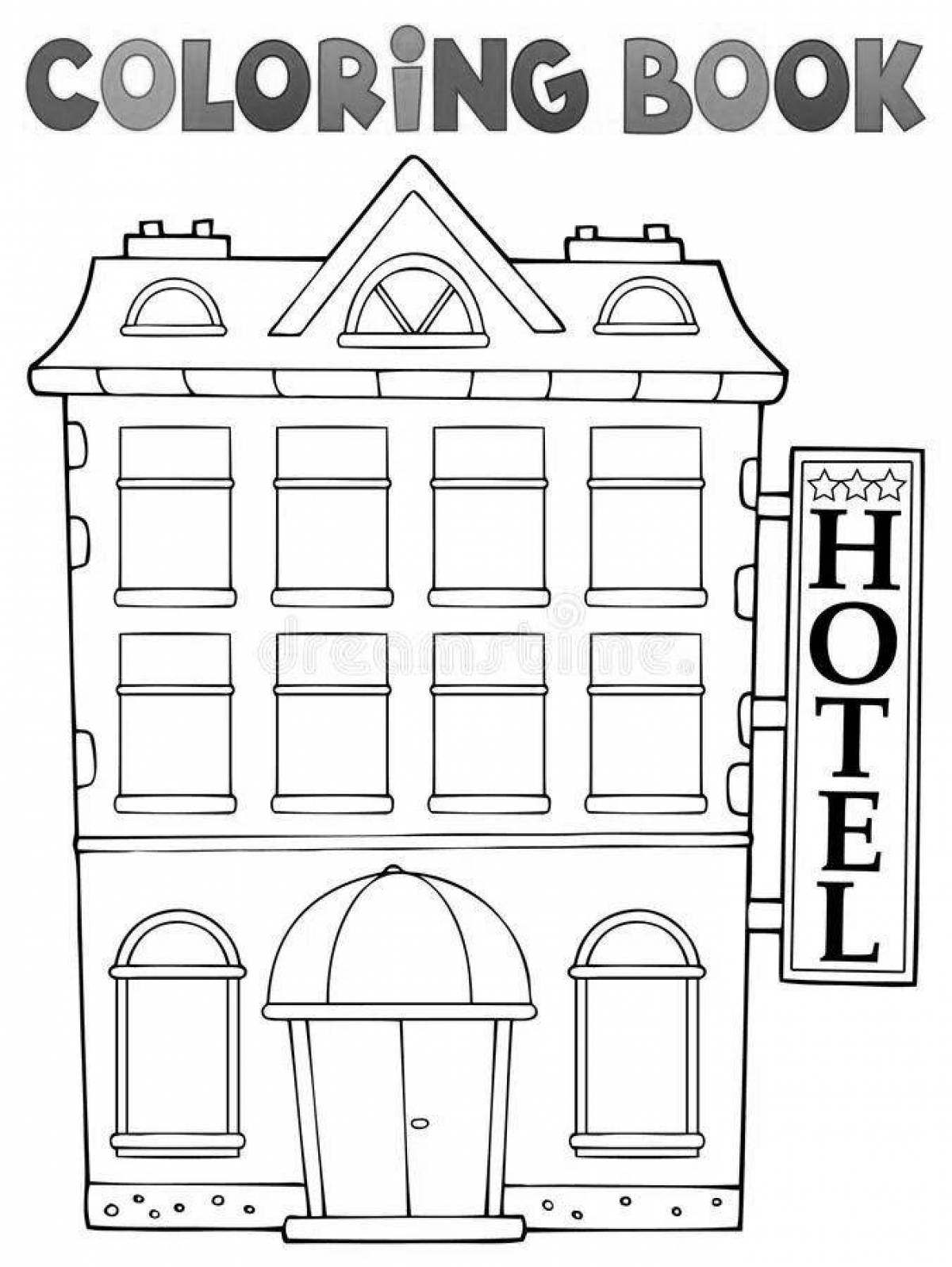 Coloring page dazzling hotel