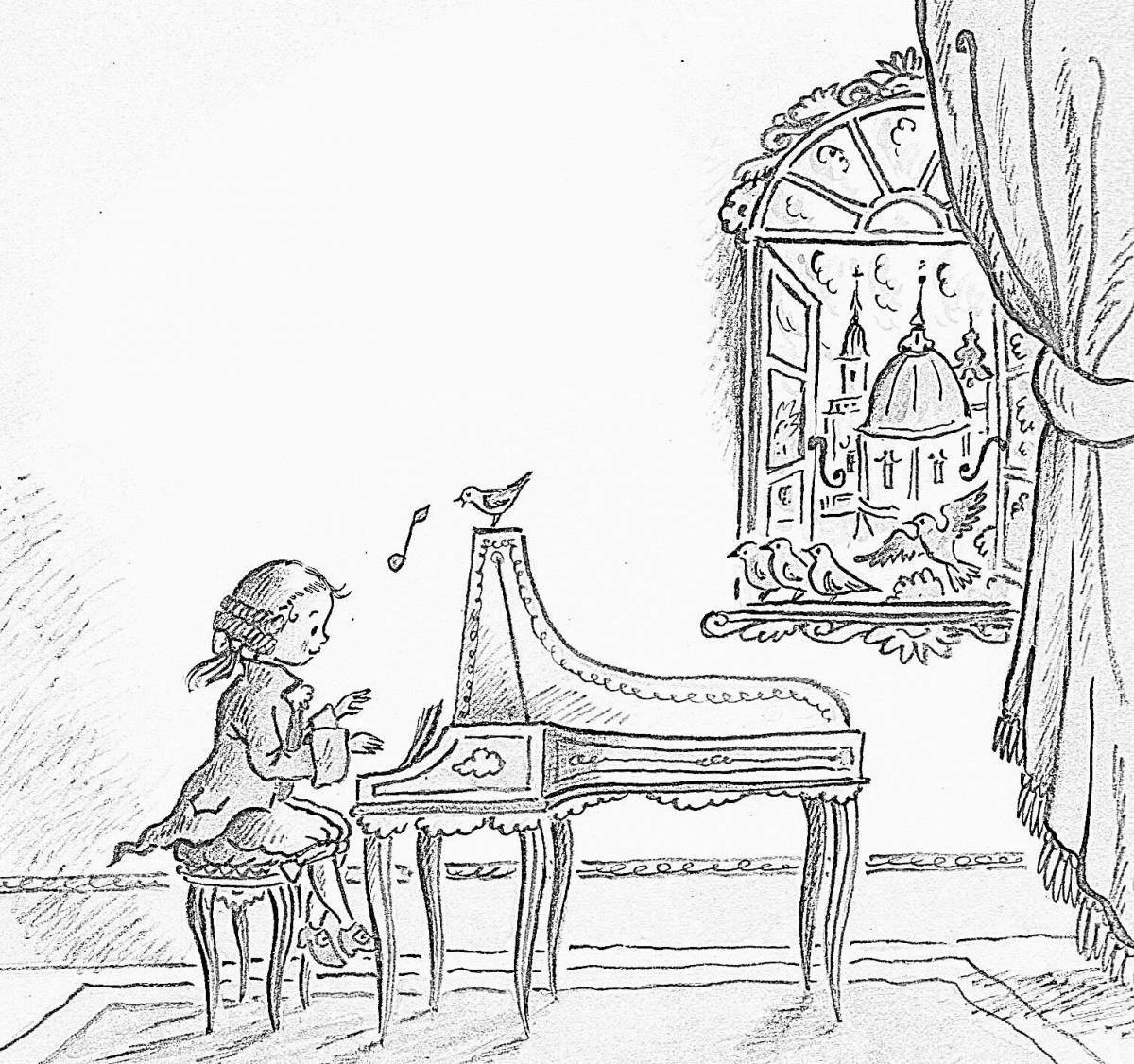 Charming mozart coloring book