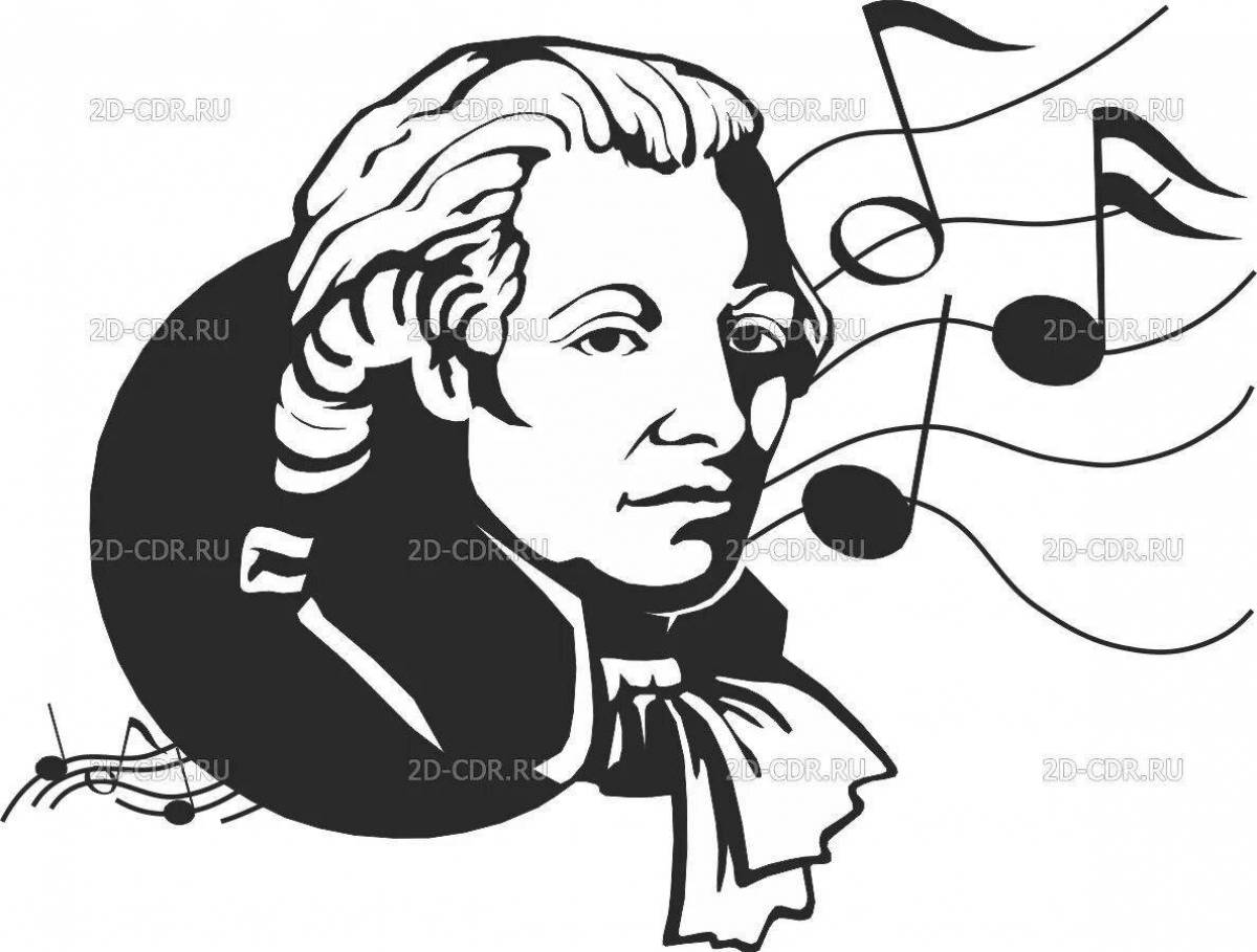 Трогательная раскраска моцарт