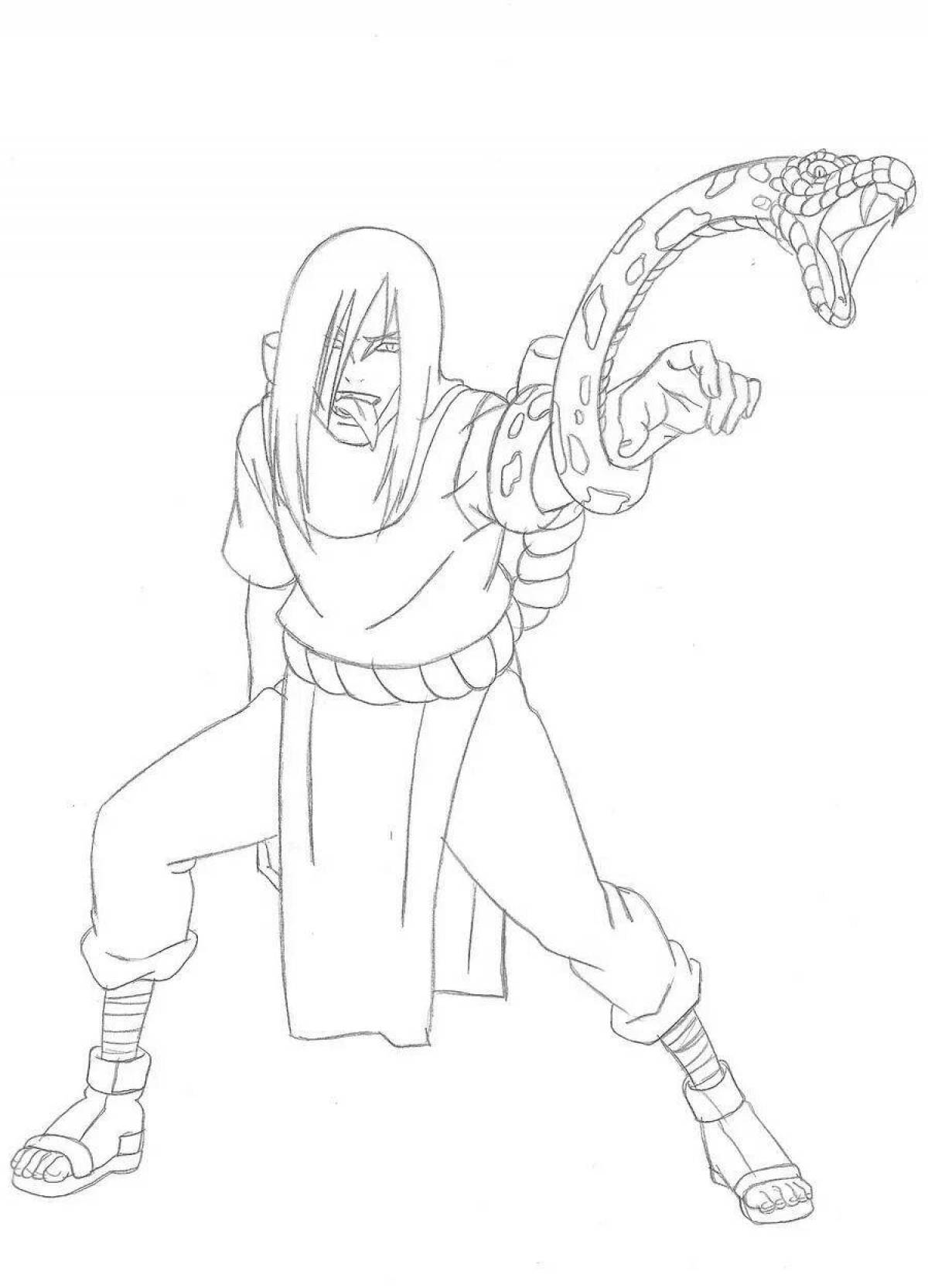 Поразительная страница раскраски орочимару