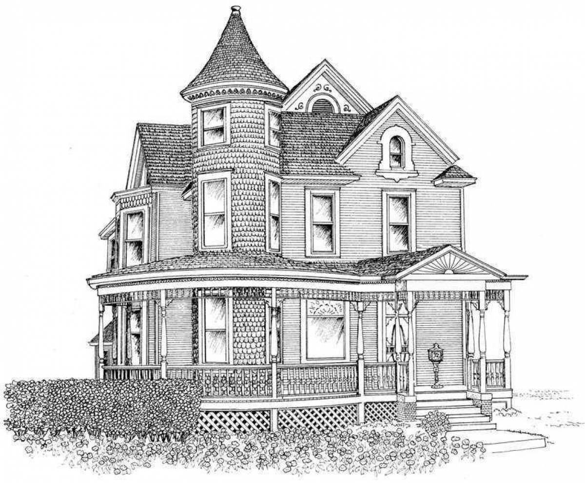 Coloring page magnificent mansion