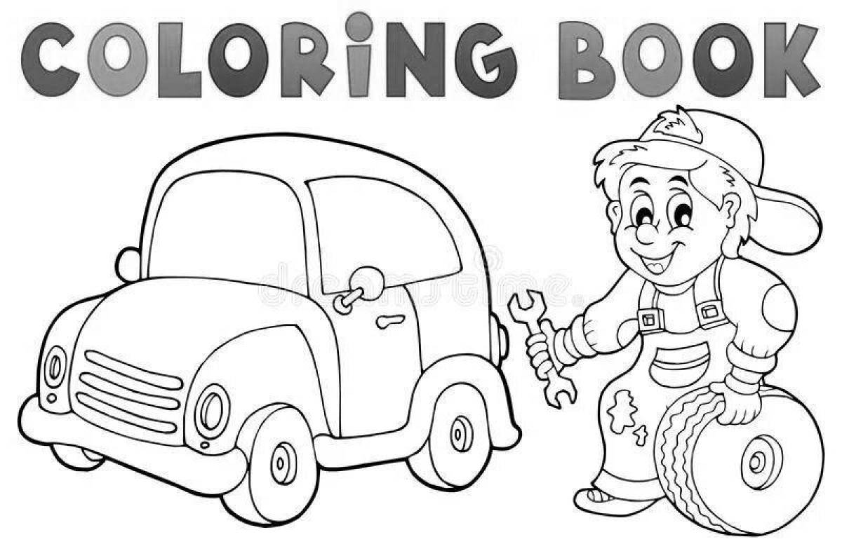 Handsome Mechanic Coloring Page