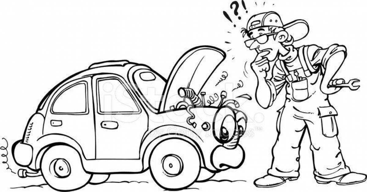 Раскраска Страница раскраски «динамическая механика»