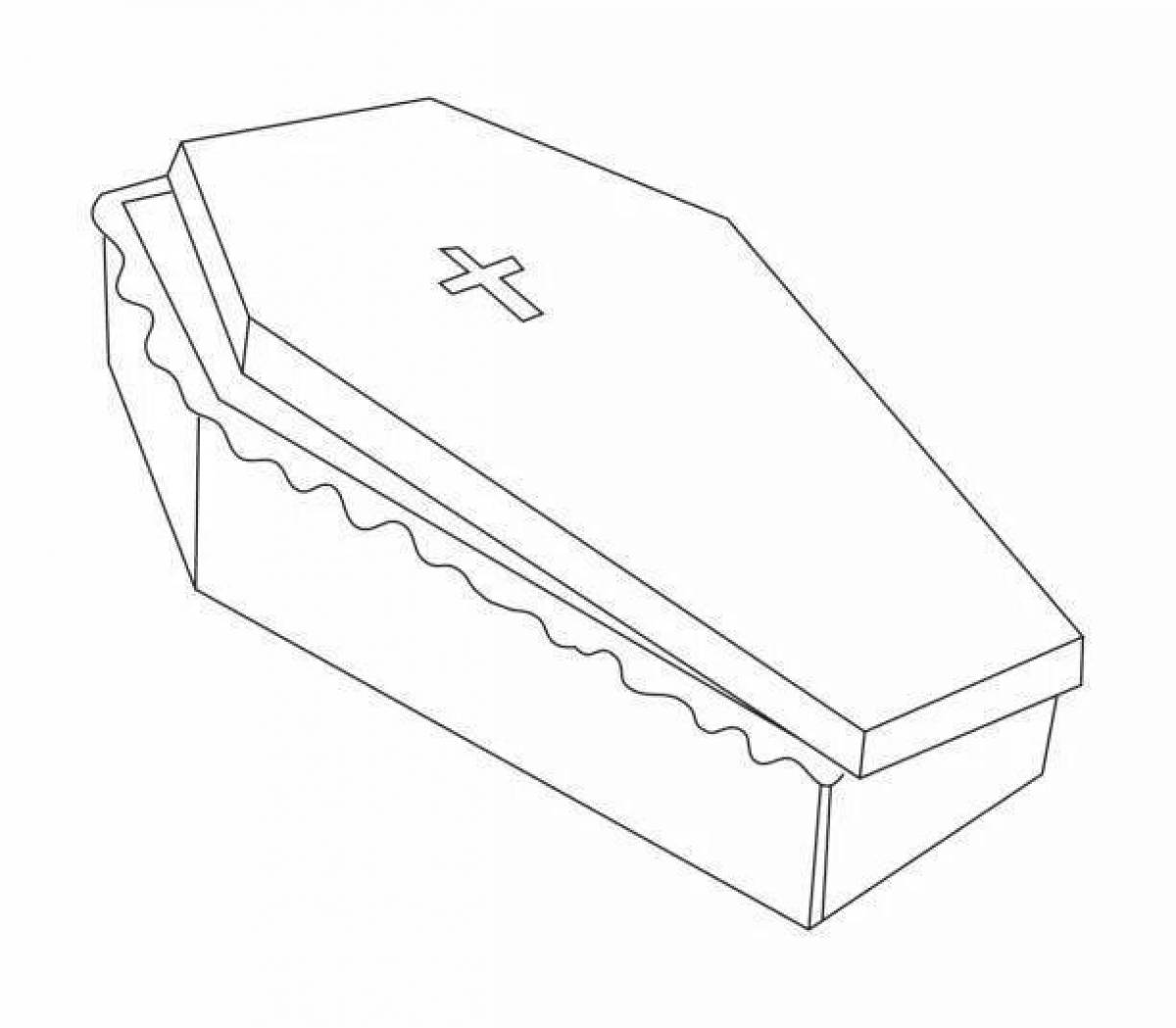 Colorful coffin coloring page