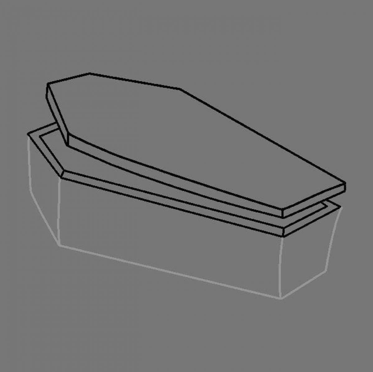 Intricate coffin coloring page