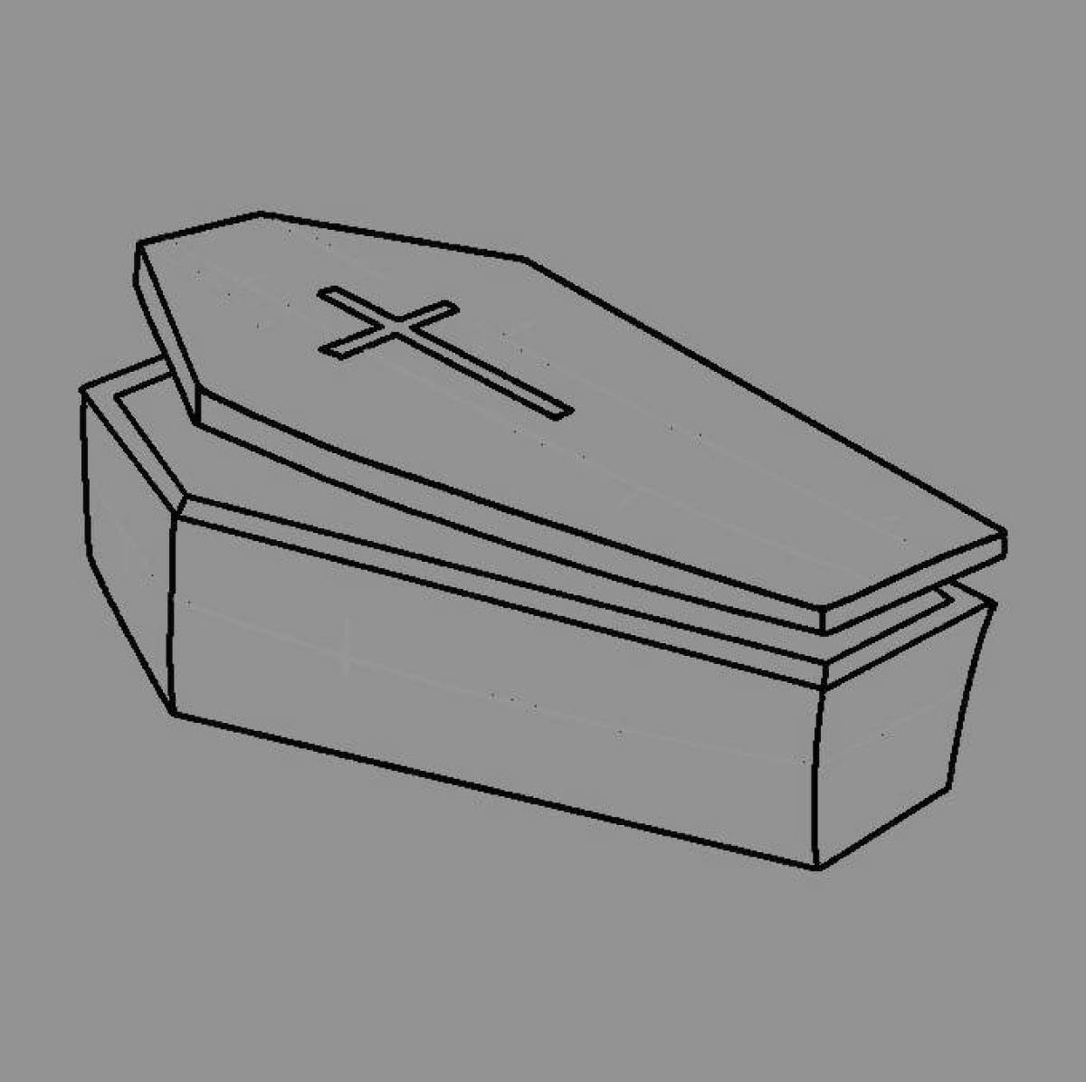 Decorated coffin coloring page