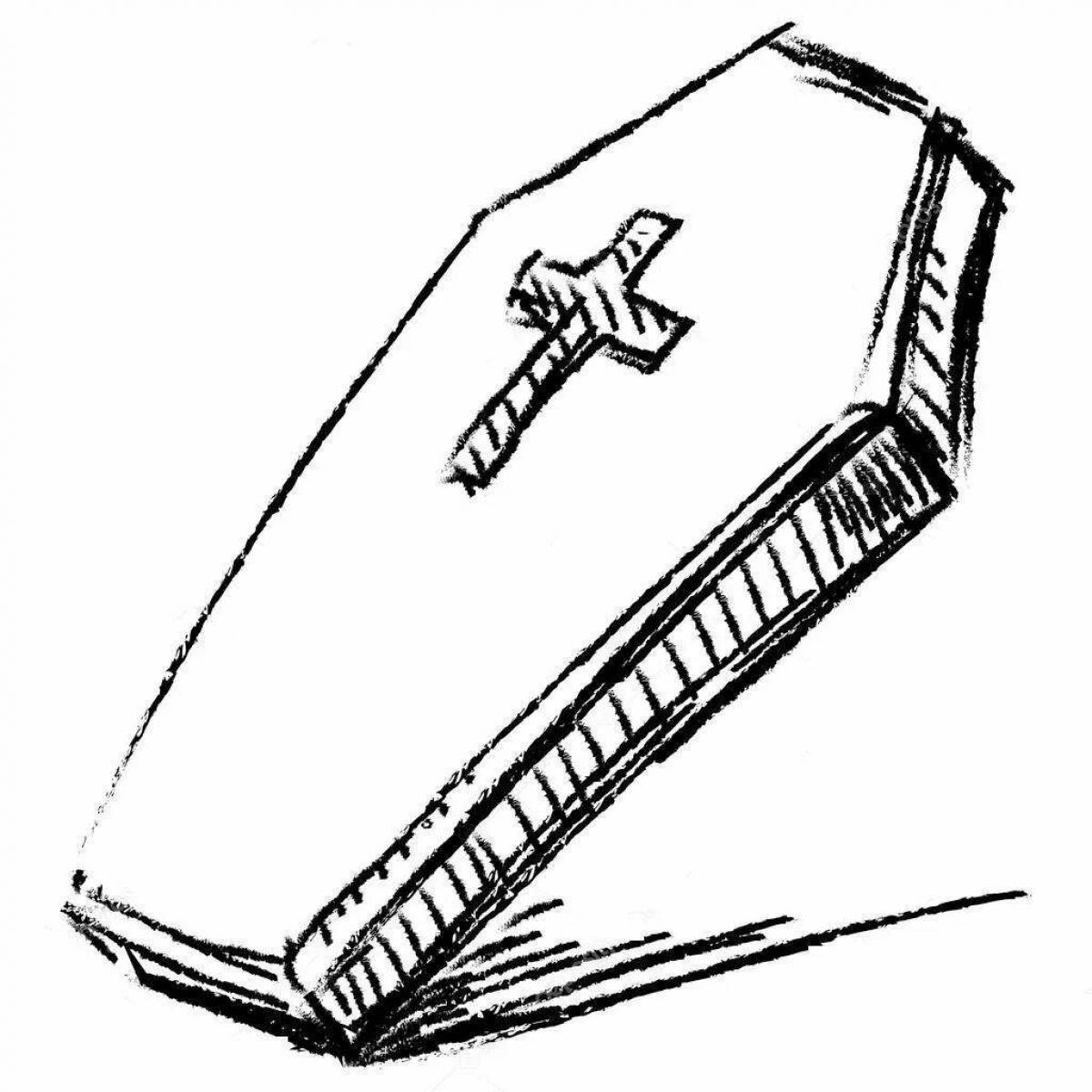Colouring chilling coffin