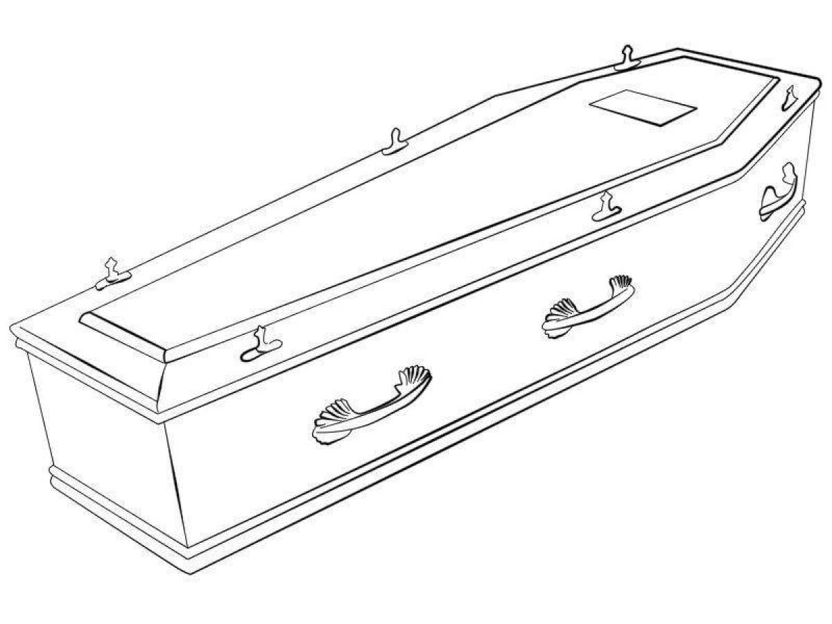 Ominous coffin coloring page