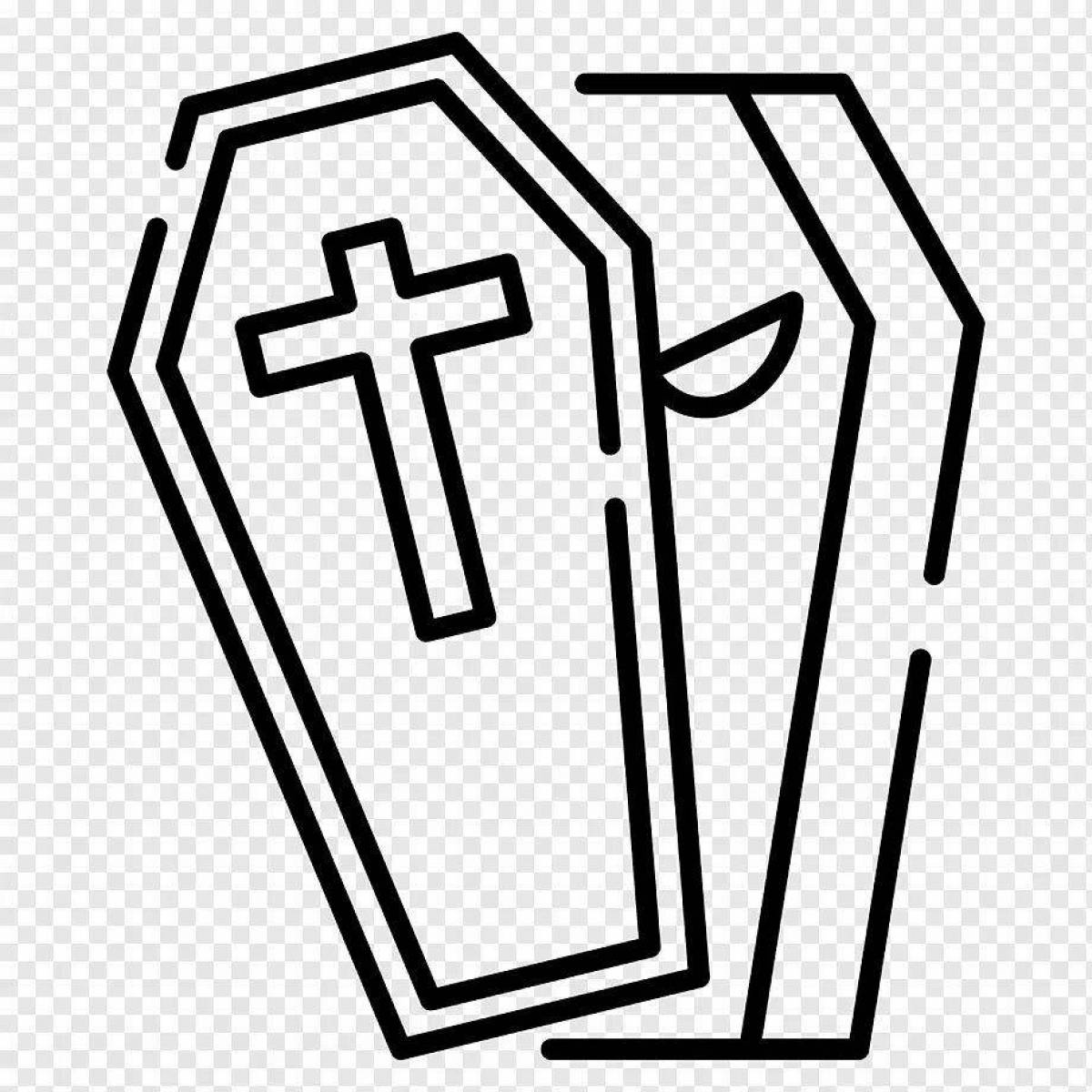 Glorious coffin coloring page