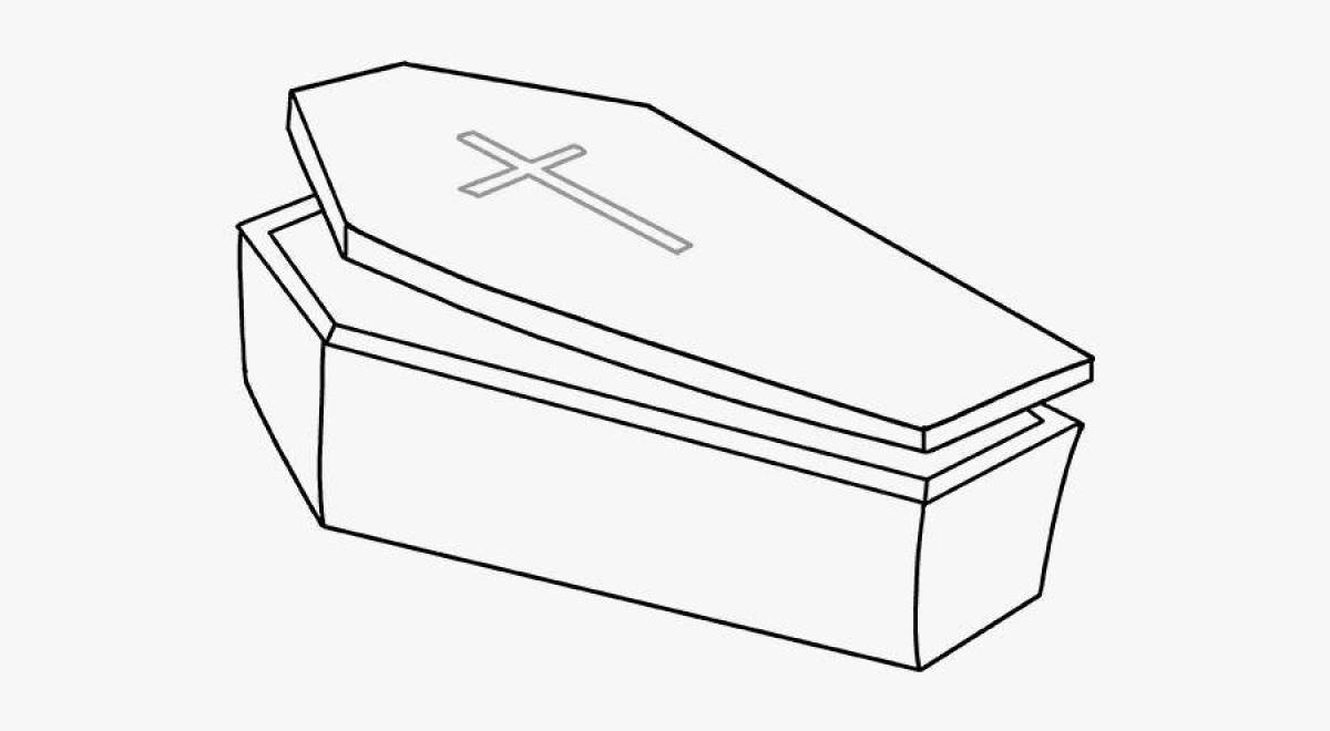 Exquisite coffin coloring page