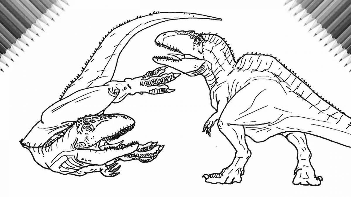 Изысканная раскраска кархародонтозавр