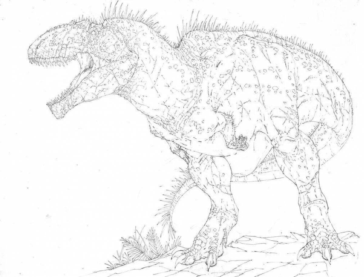 Потрясающая раскраска кархародонтозавр