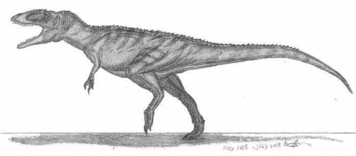 Милая раскраска кархародонтозавр