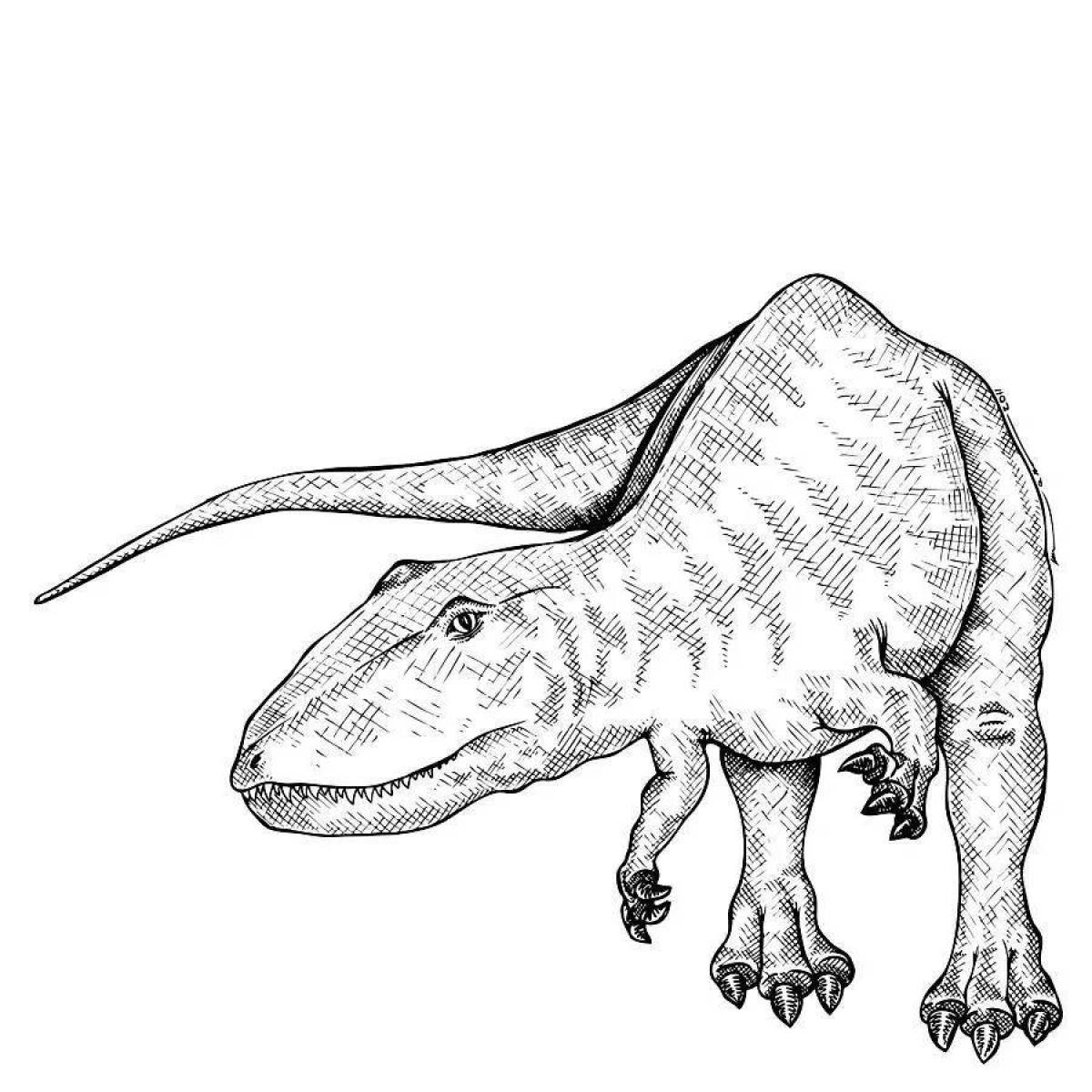 Эффектная раскраска кархародонтозавр