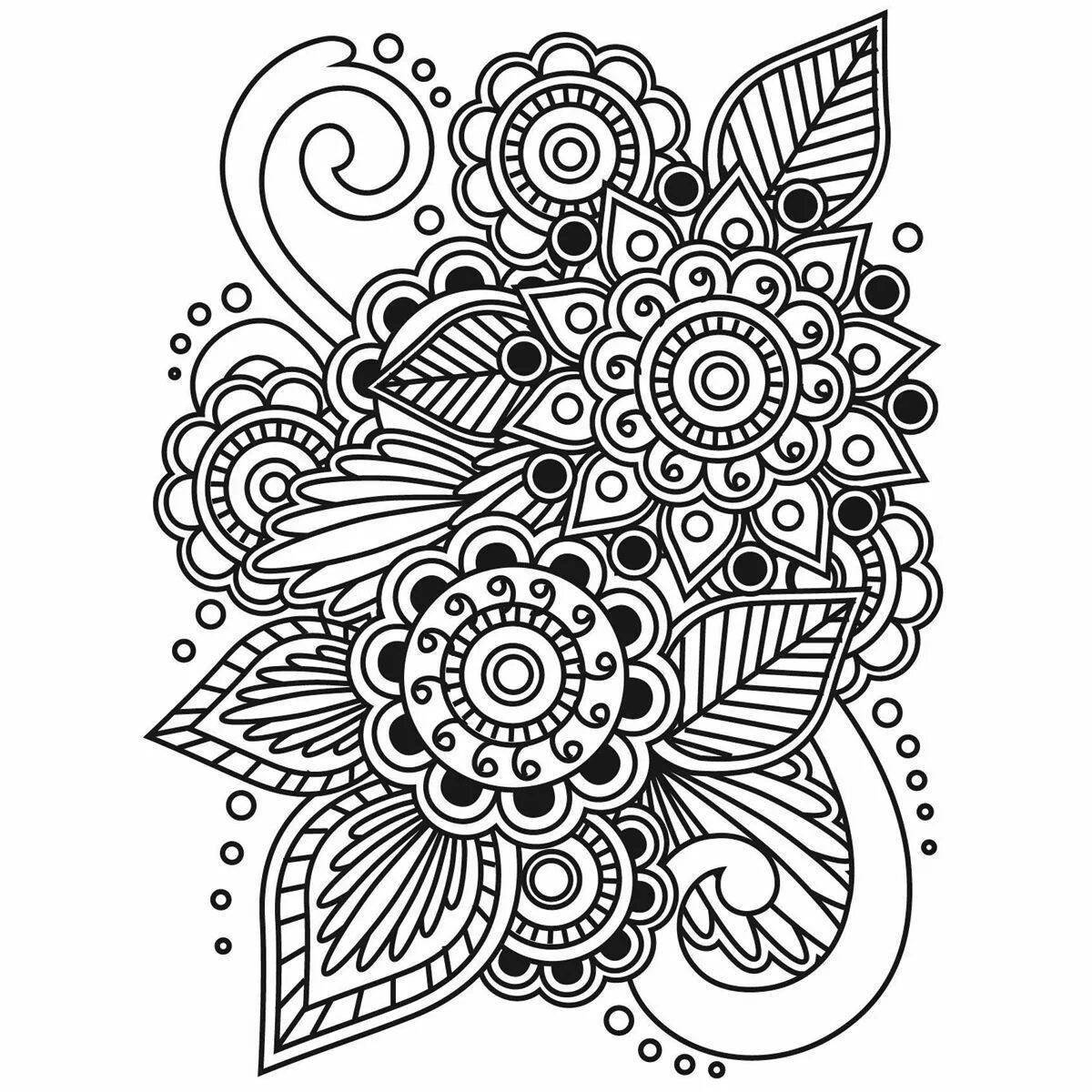 Photo Colorful mehendi coloring