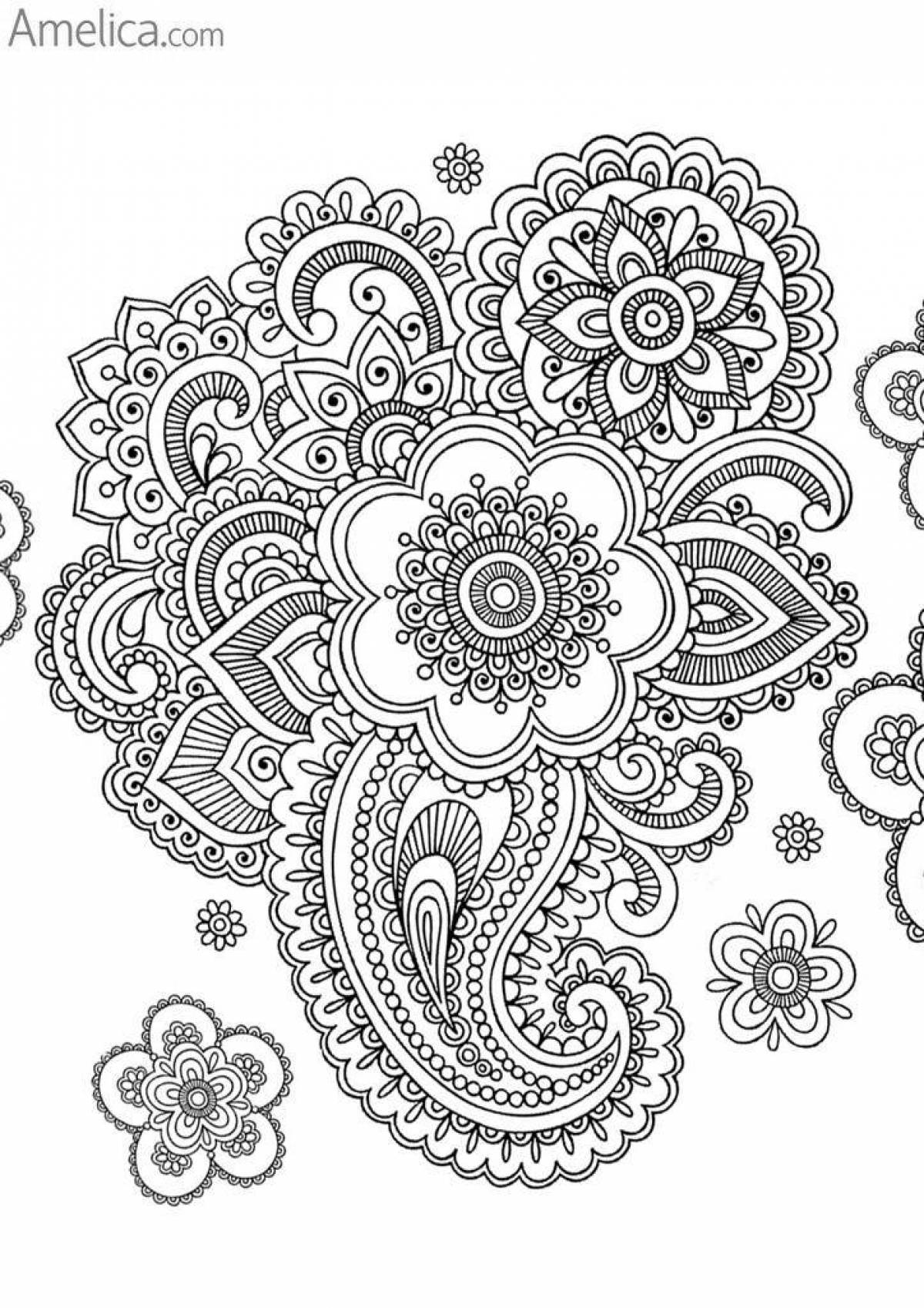 Fancy mehendi coloring pages