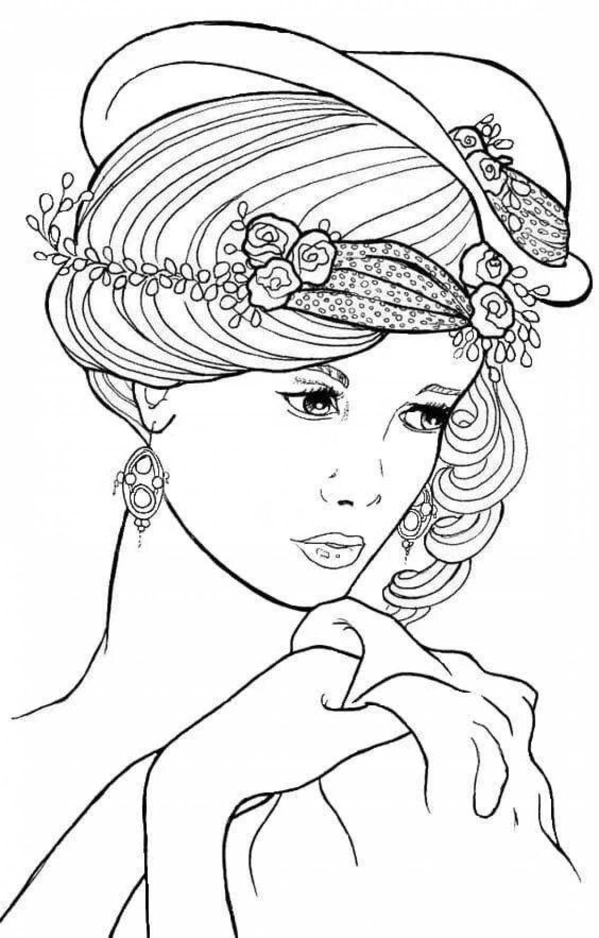 Colourful lady coloring