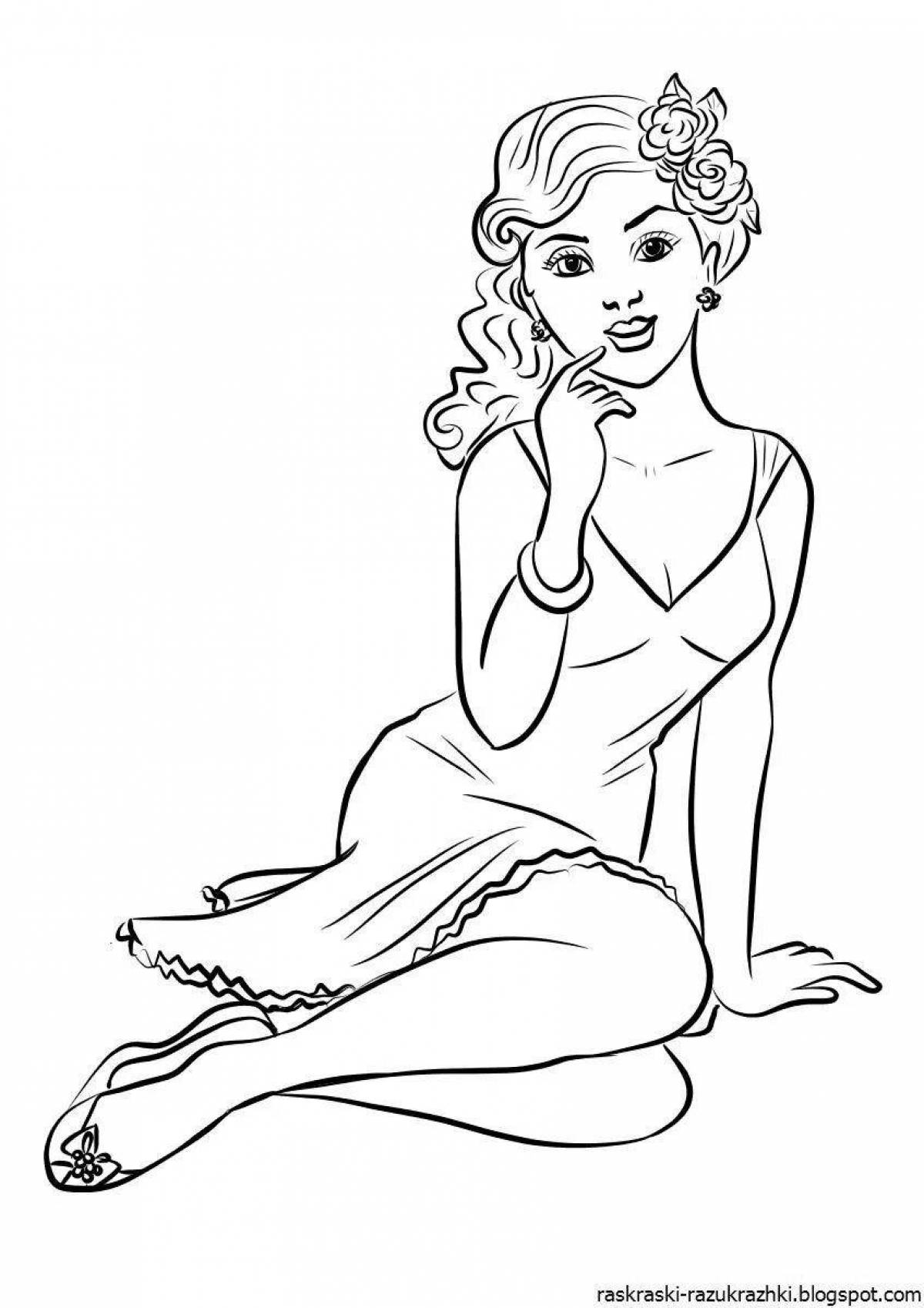 Lady shining coloring book