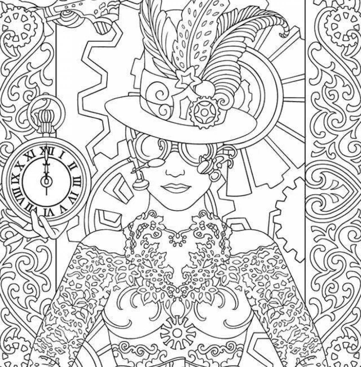 Bright lady coloring