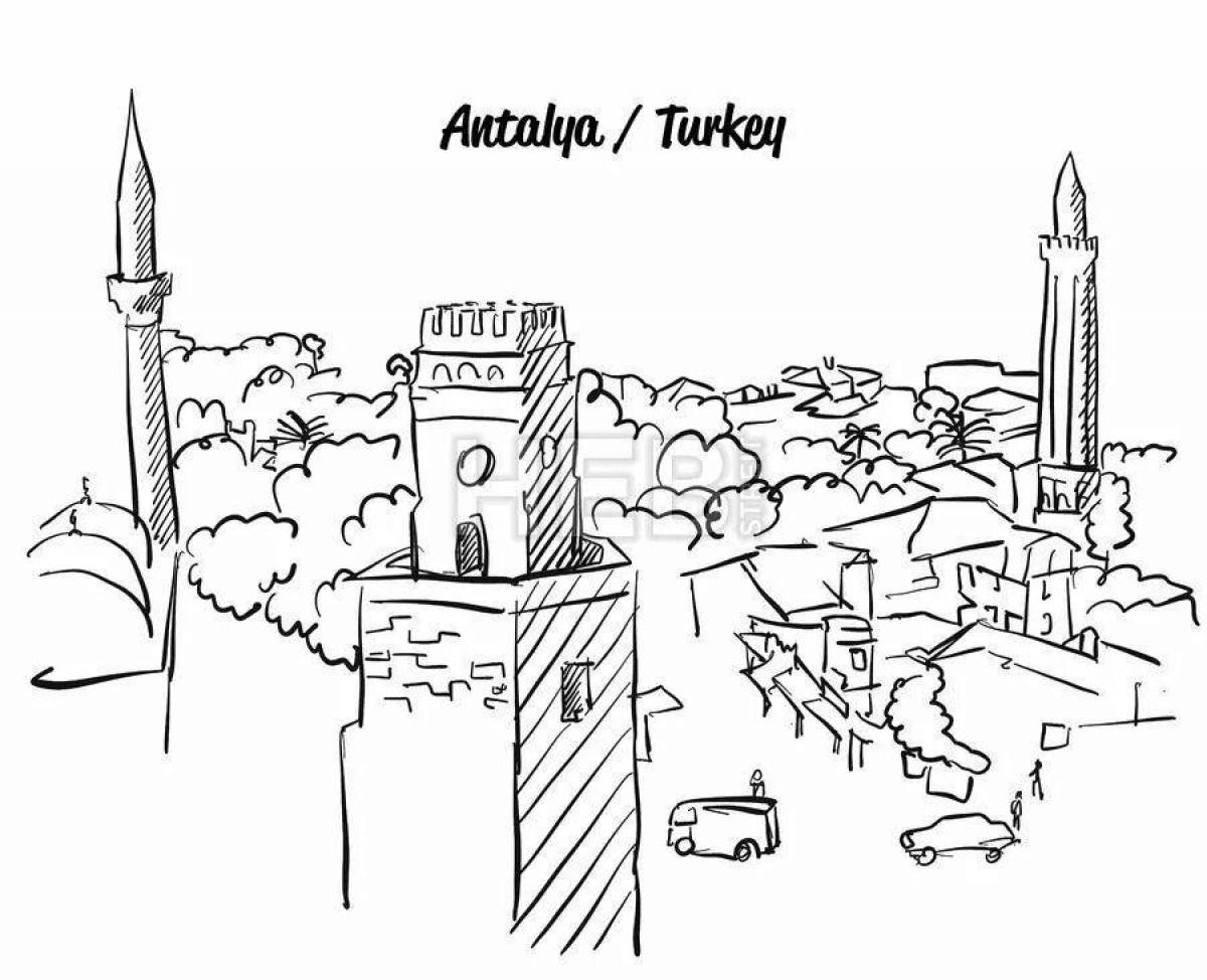 Vibrant turkey coloring page