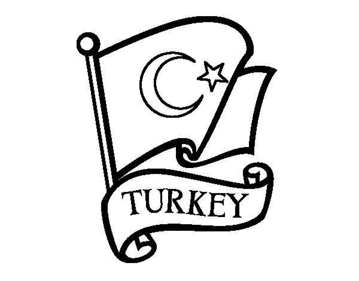 Coloring page happy turkey
