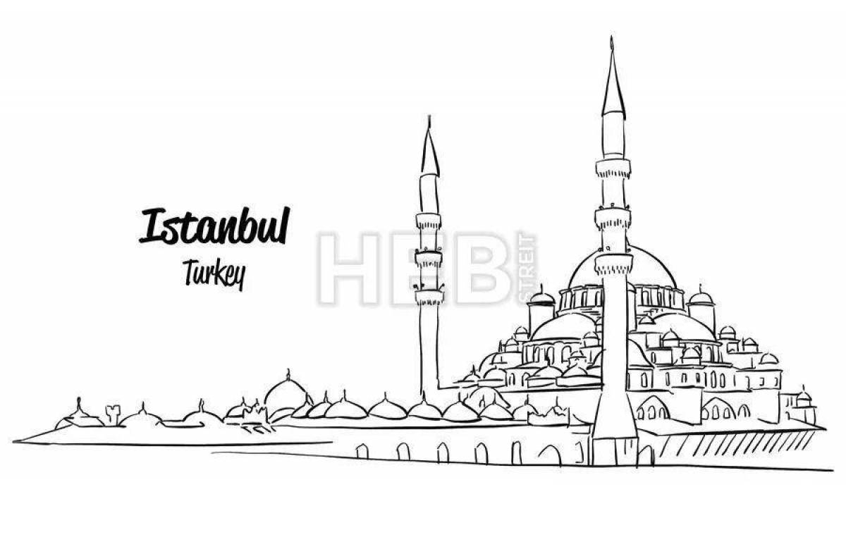 Coloring funny turkey