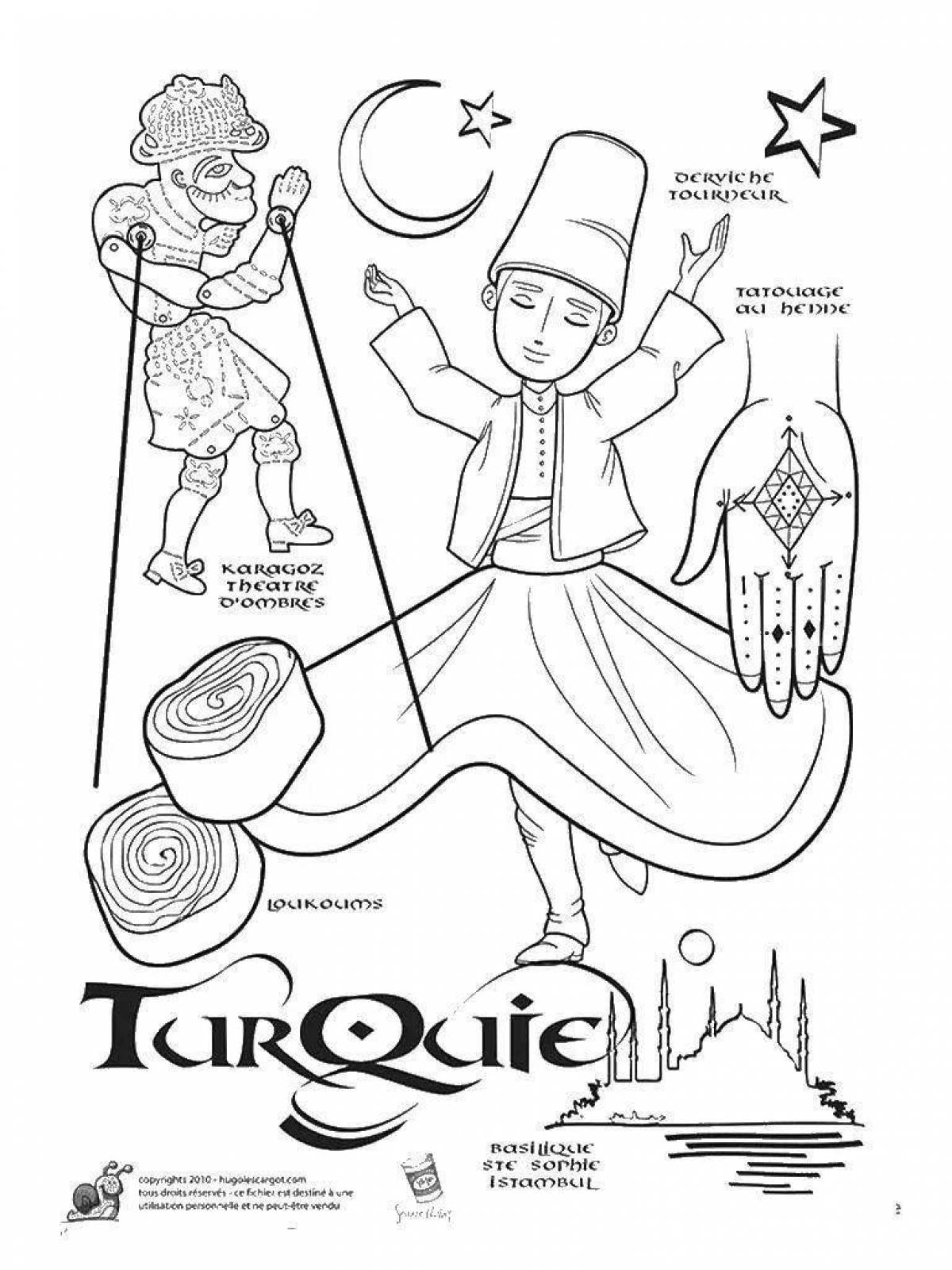 Colouring gorgeous turkey