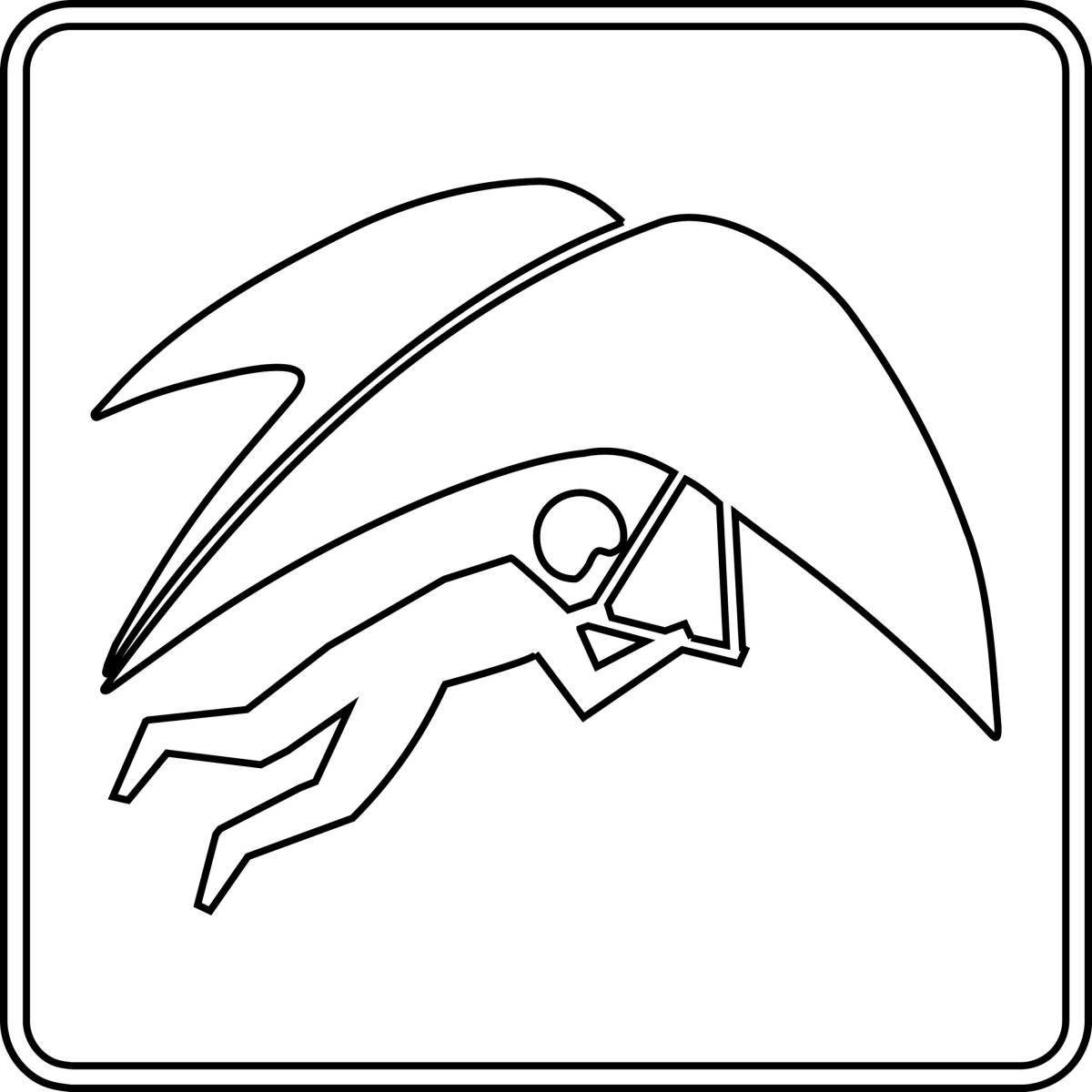 Coloring page funny hang glider