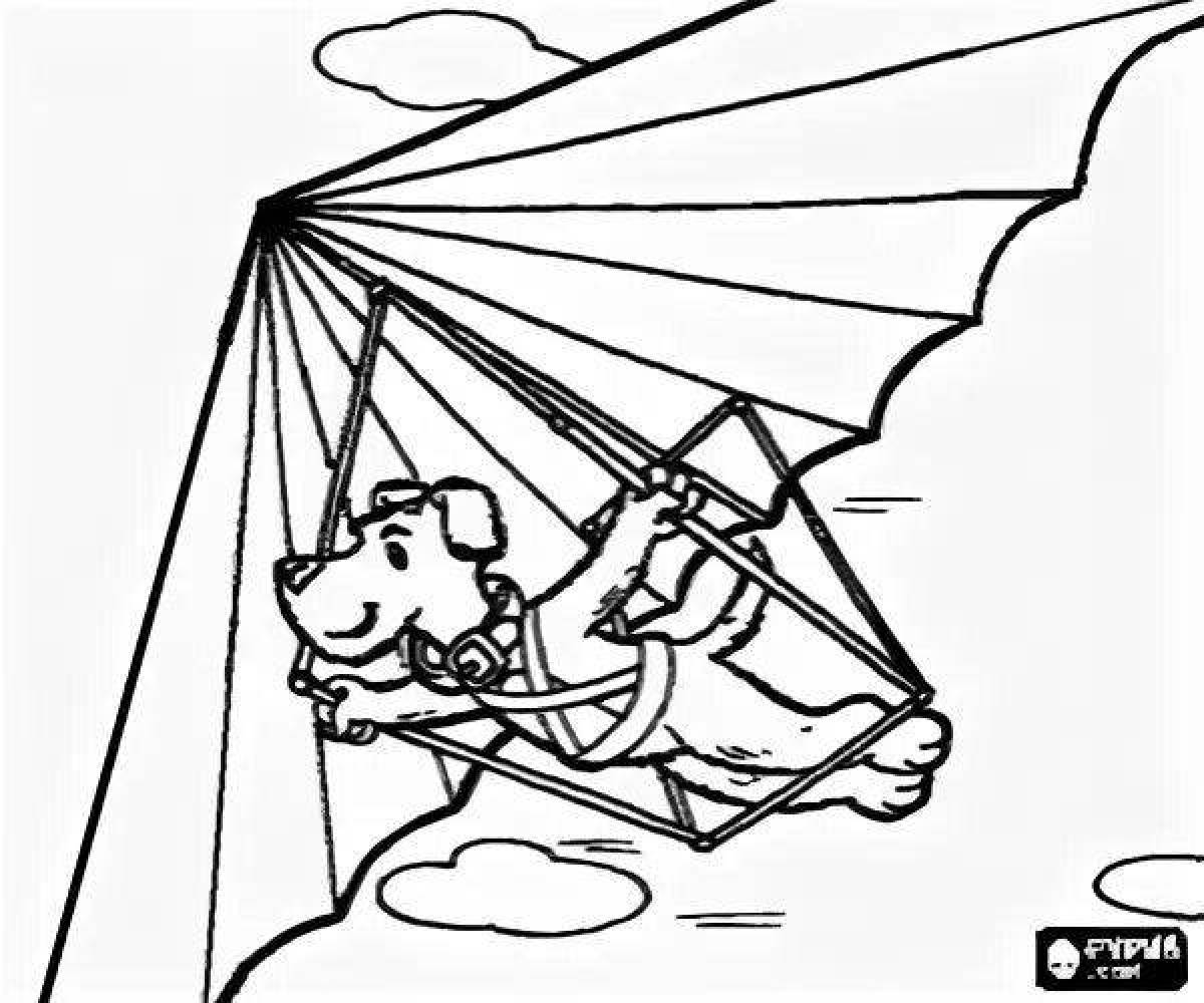 Fabulous hang glider coloring page