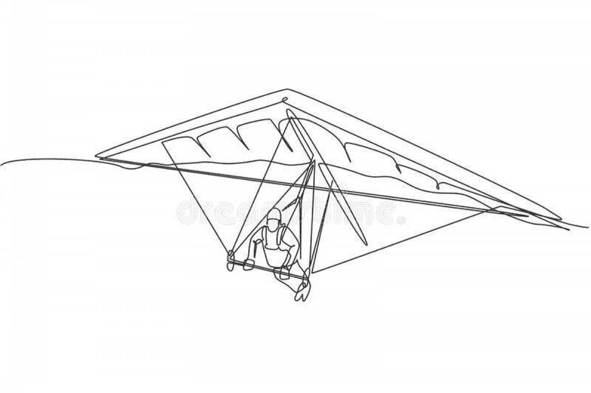 Amazing hang glider coloring page
