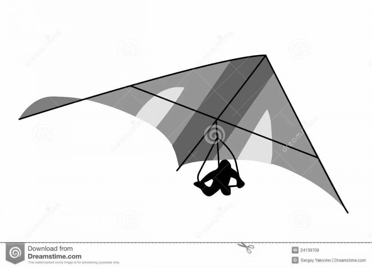 Awesome hang glider coloring page