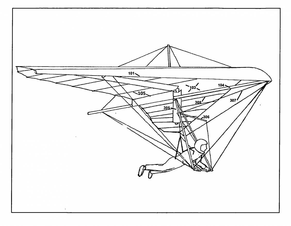 Coloring page gorgeous hang glider
