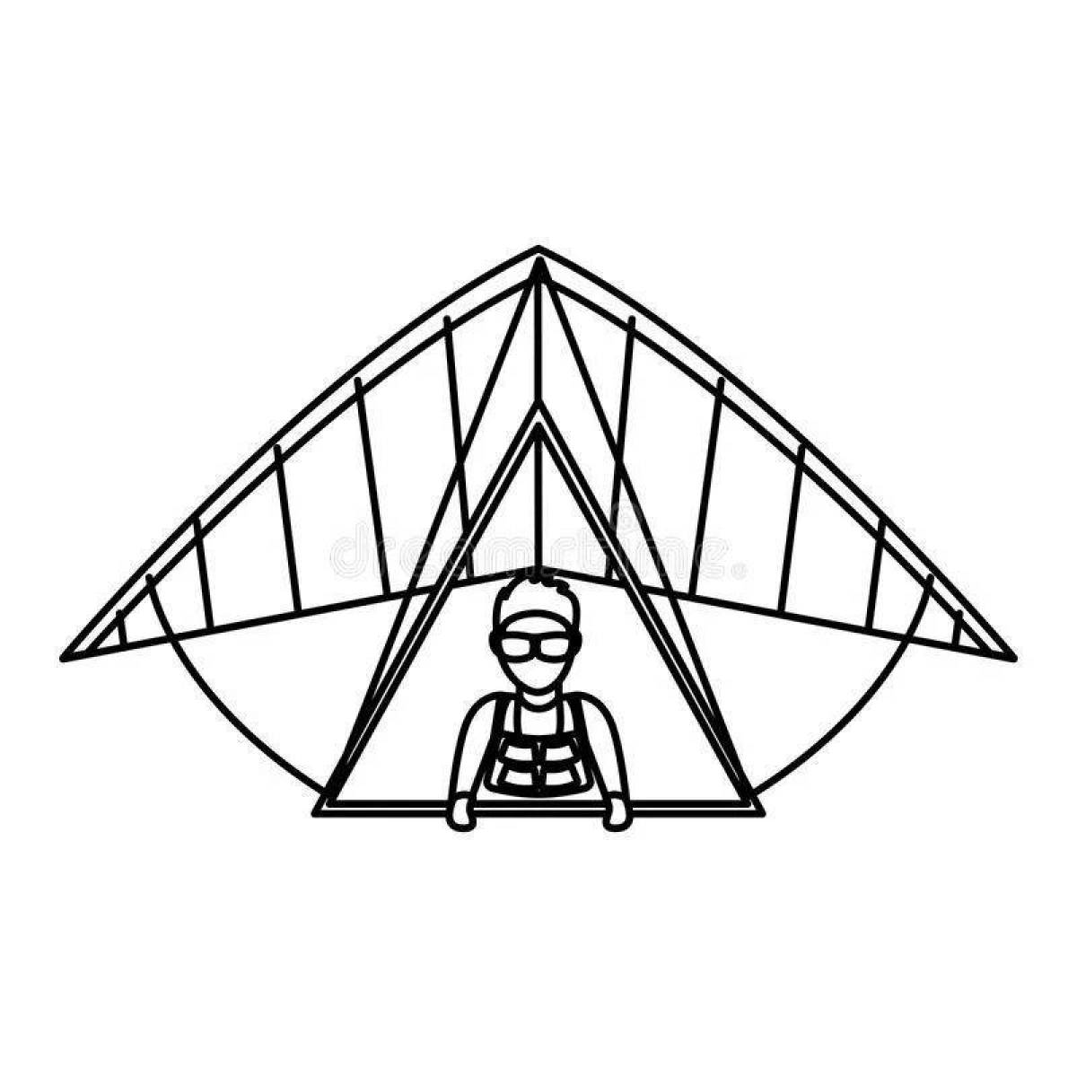 Sweet hang glider coloring page