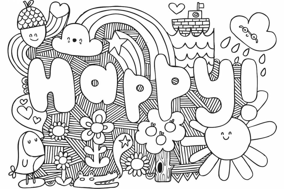 Happy smiling coloring page